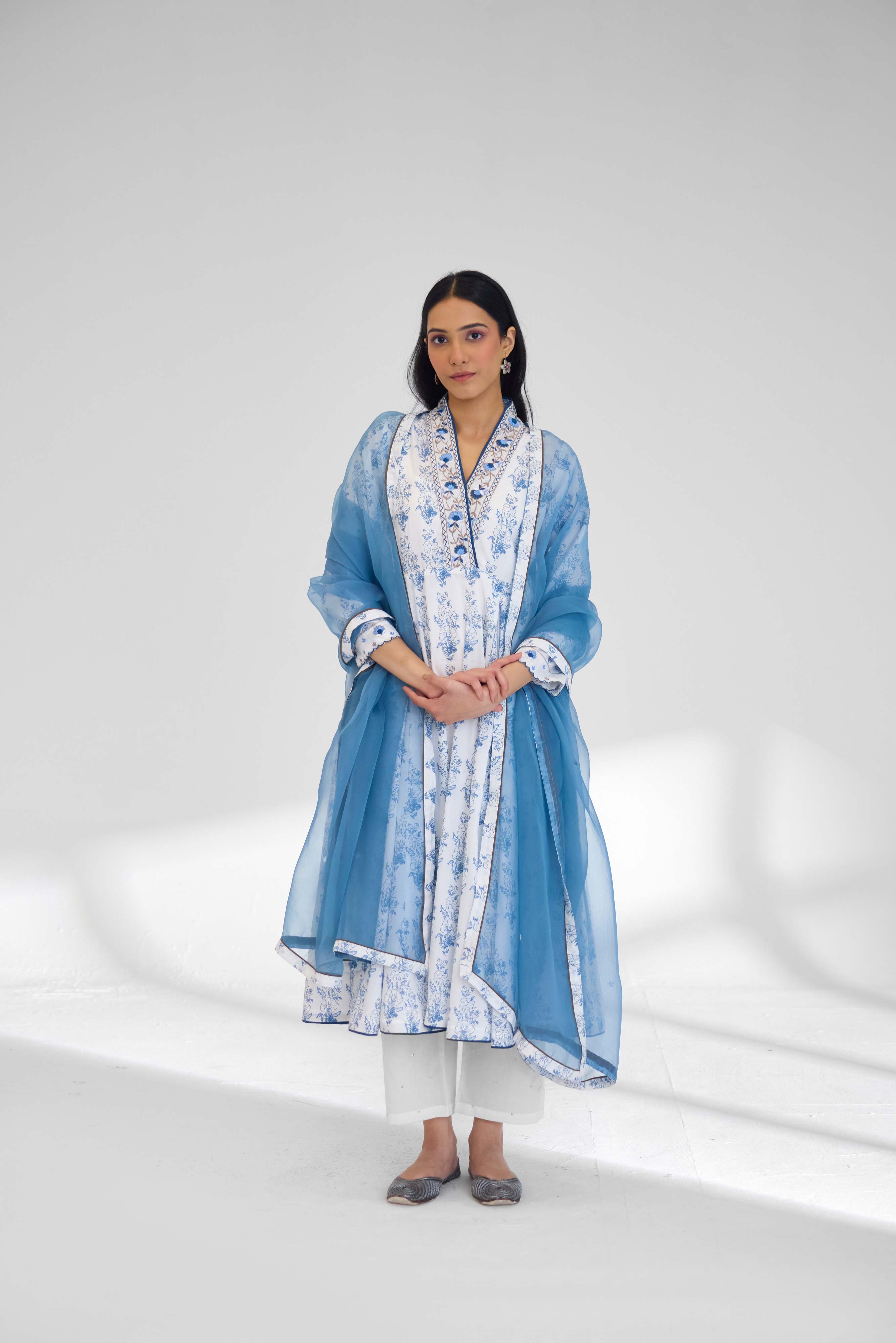 Vintage Dupatta Steel Blue (9926465782059)