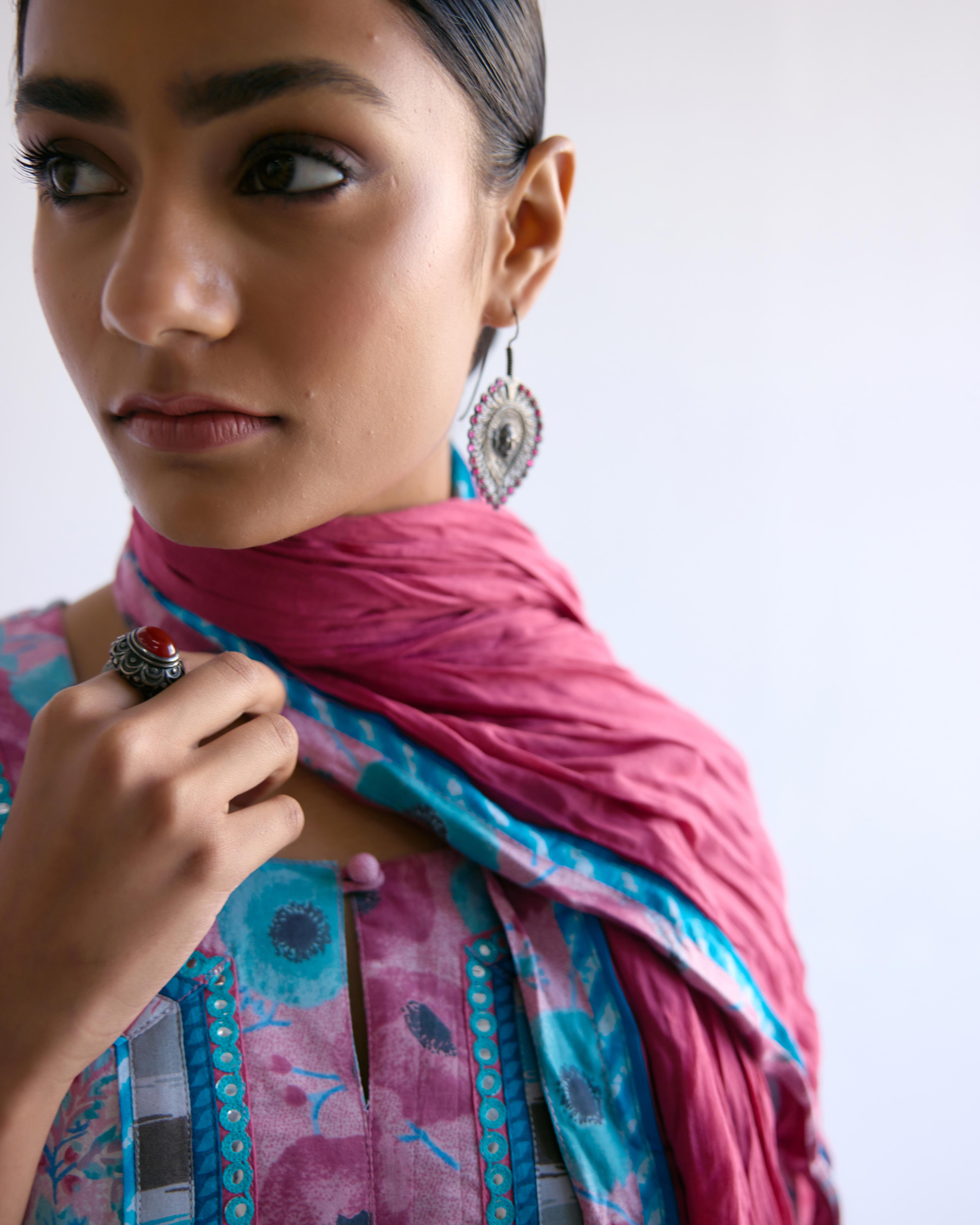 Rozana Cotton Crinkled Dupatta Rouge Pink (9143213785387)