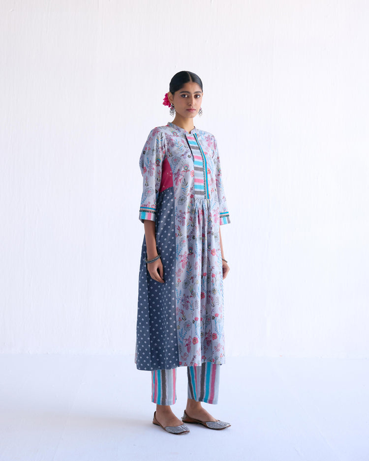 Mavi Kurta Light Grey Peach (9143237869867)