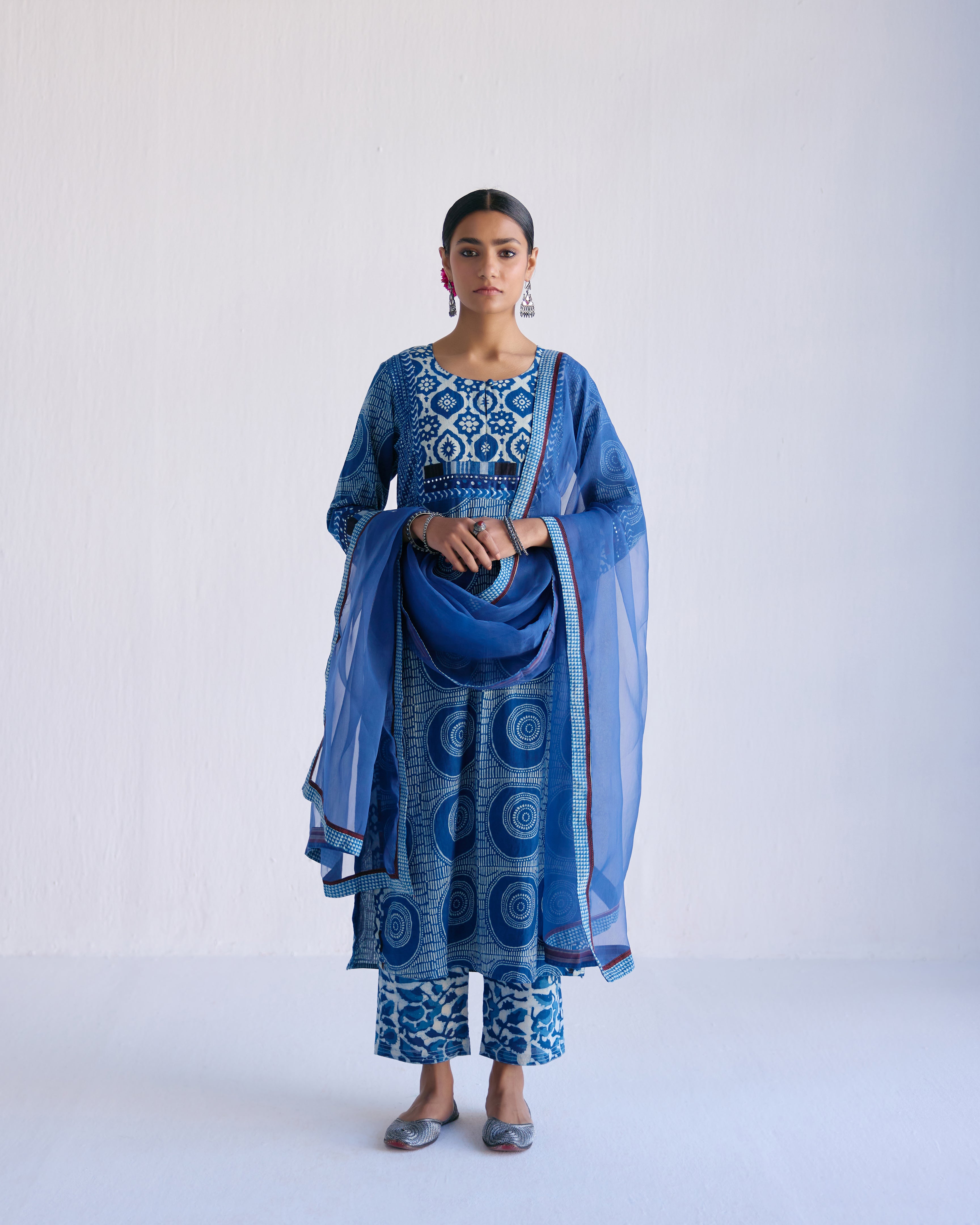 Rozana Chiffon Dupatta Indigo (9097664037163)