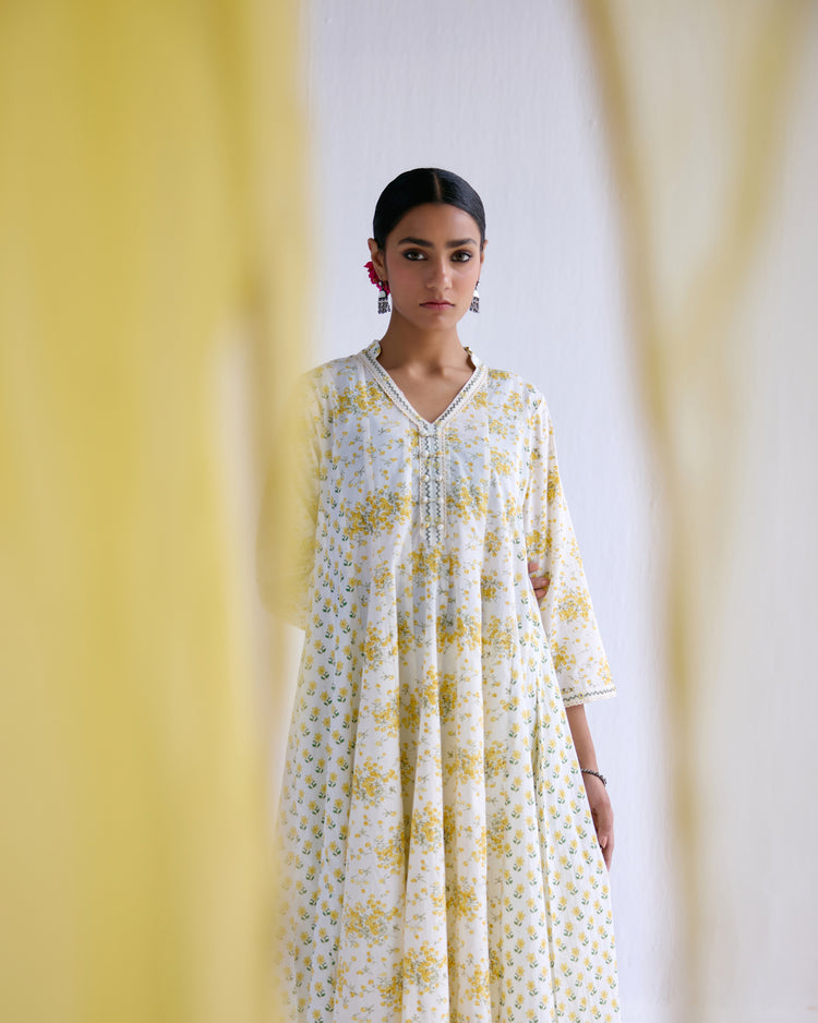 Mehtab Kurta Off White Yellow (9097268461867)