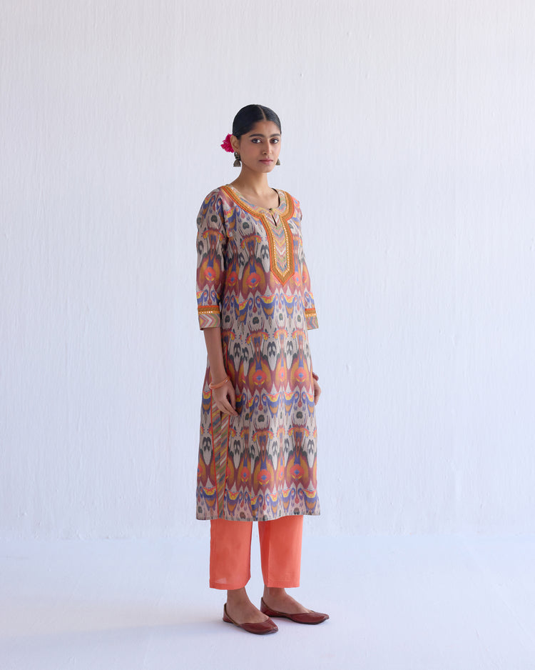 Rozana Kurta Beige Orange (9097751462187)
