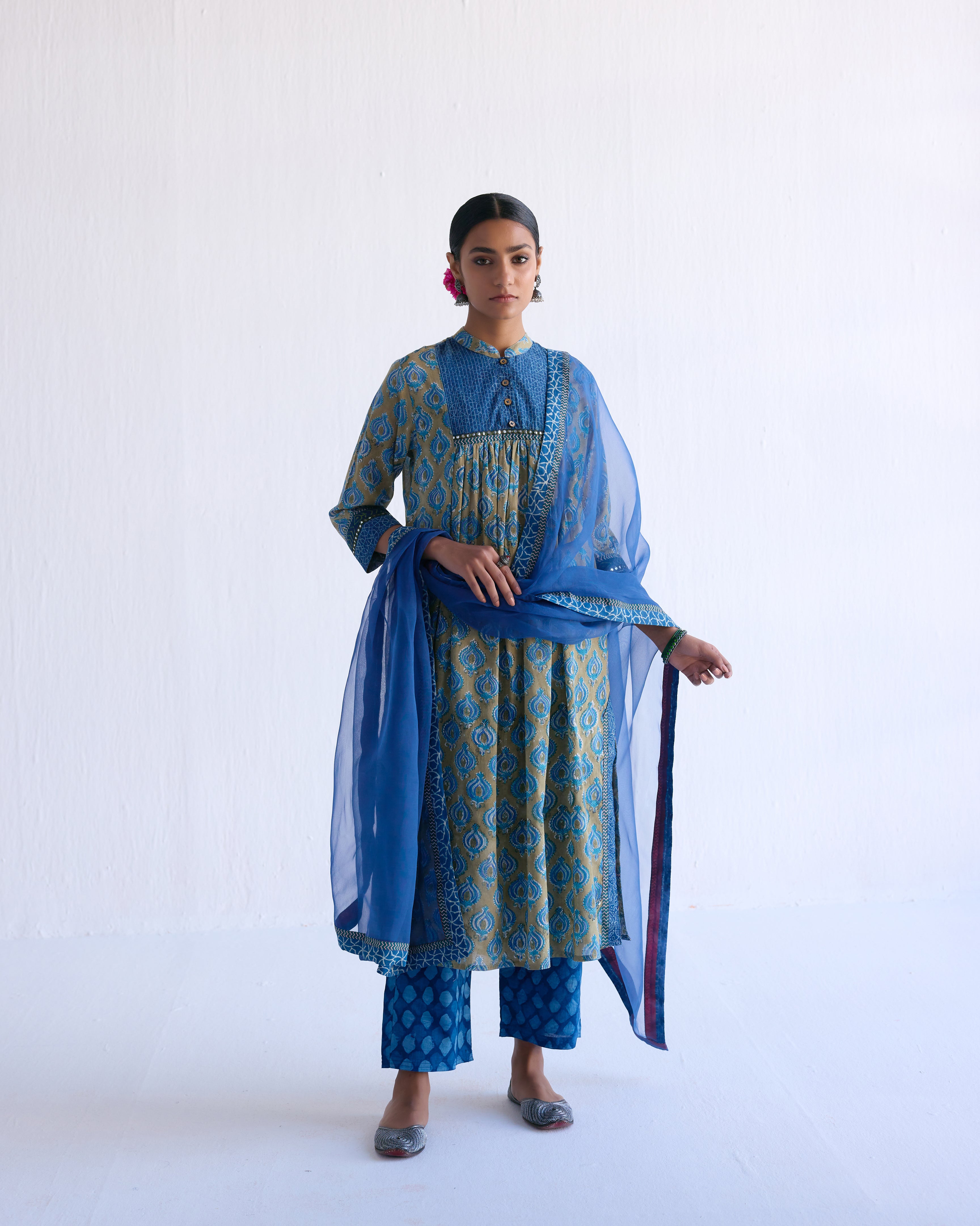 Rozana Chiffon Dupatta Blue (9098568499499)