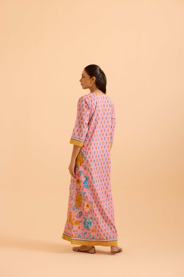 Rozana Light Pink Blue Caftan