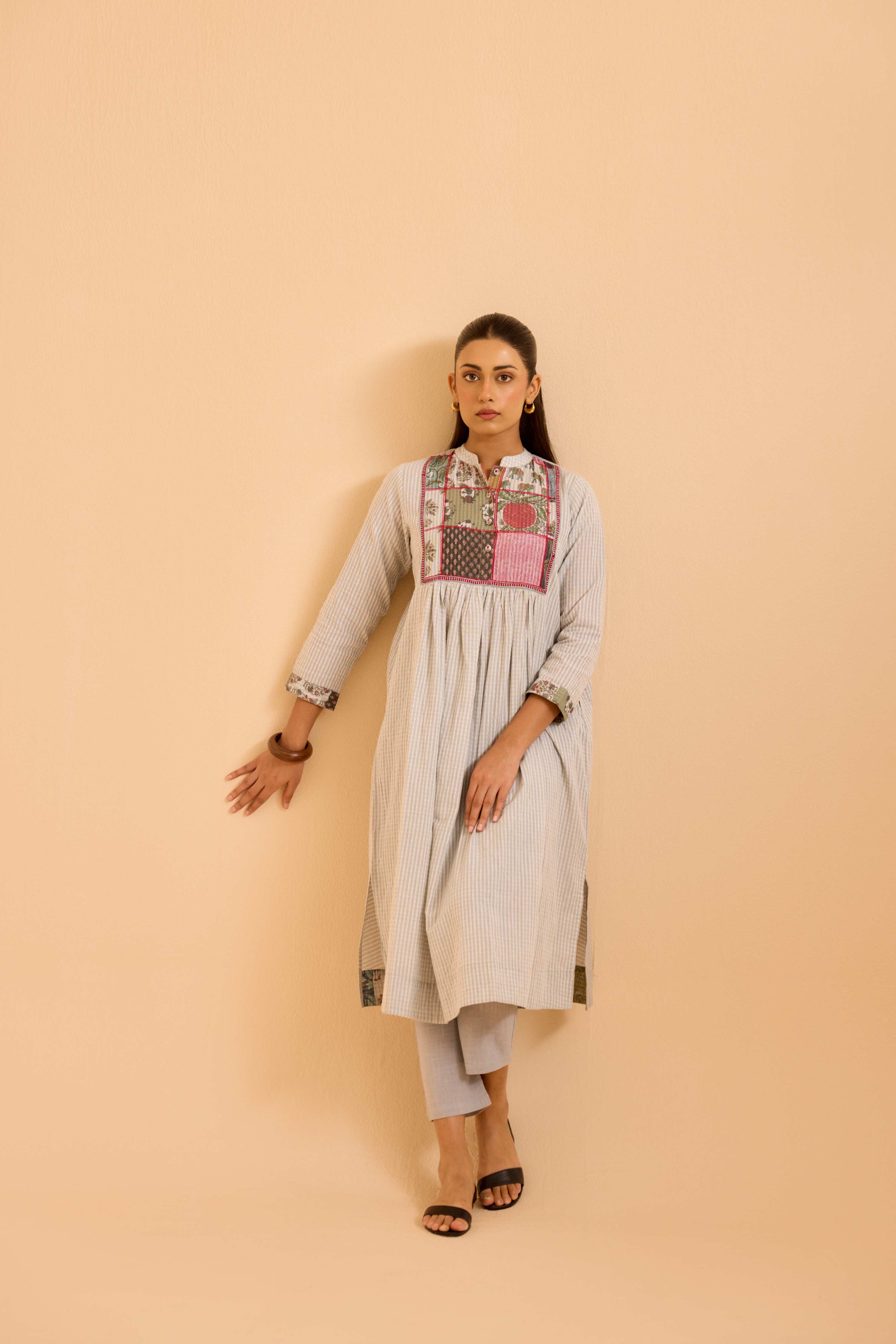 Moko Cotton Printed Co-Ord Set Grey