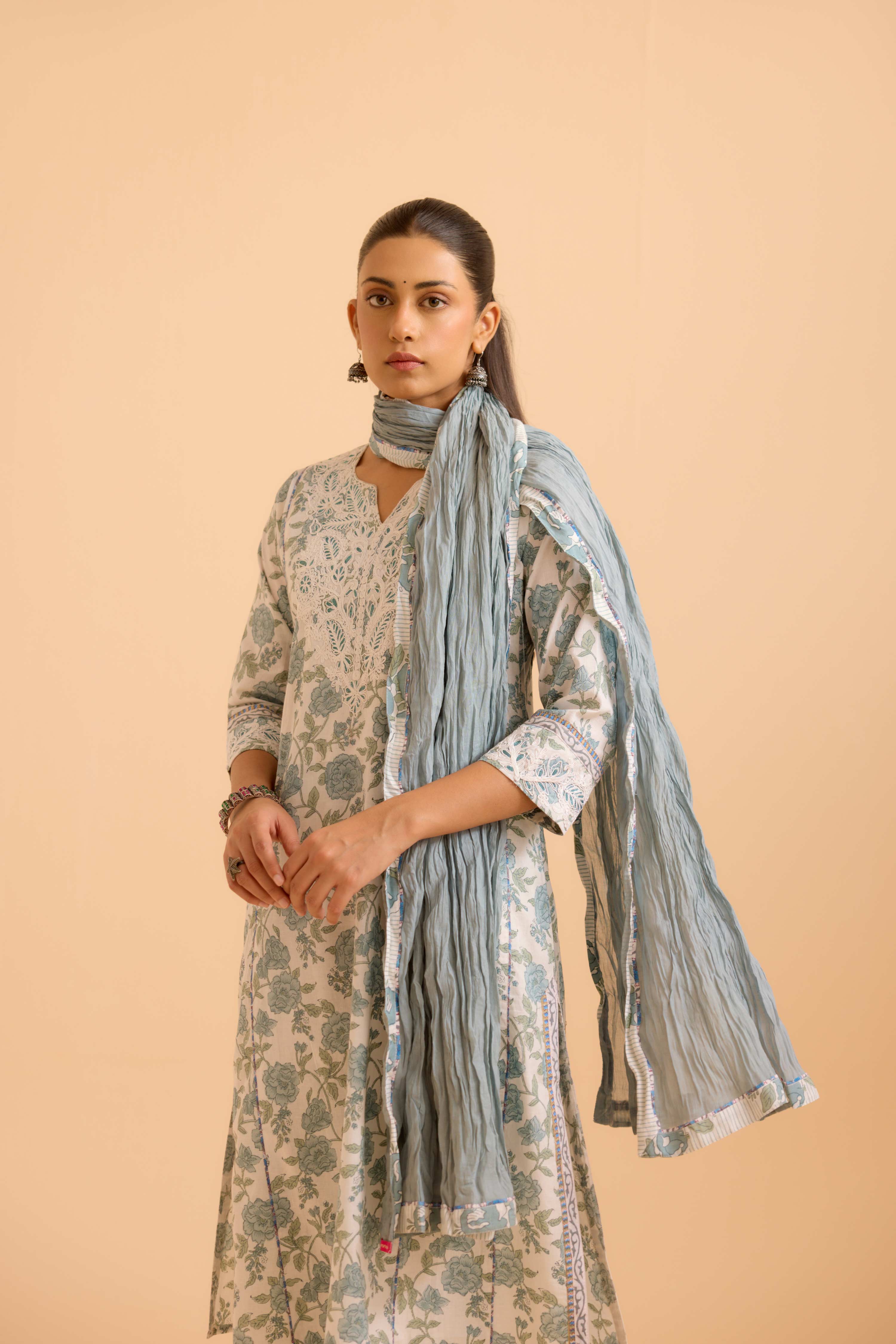 Rozana Dupatta Dusty Blue