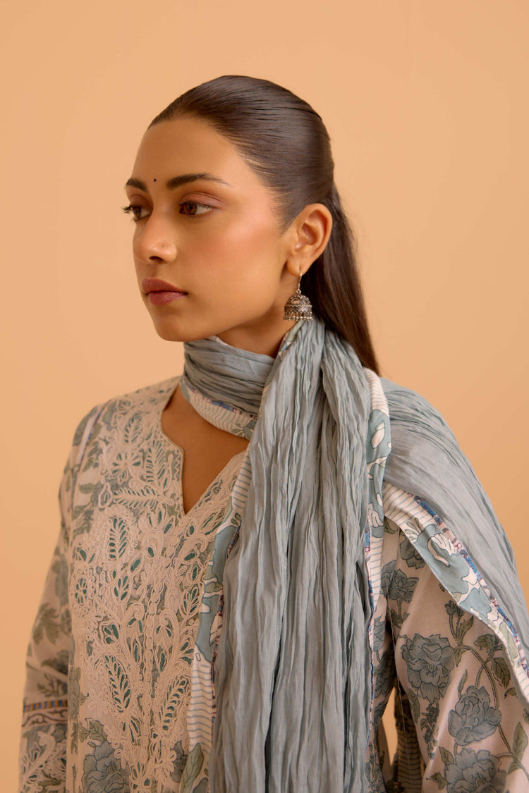Rozana Dupatta Dusty Blue