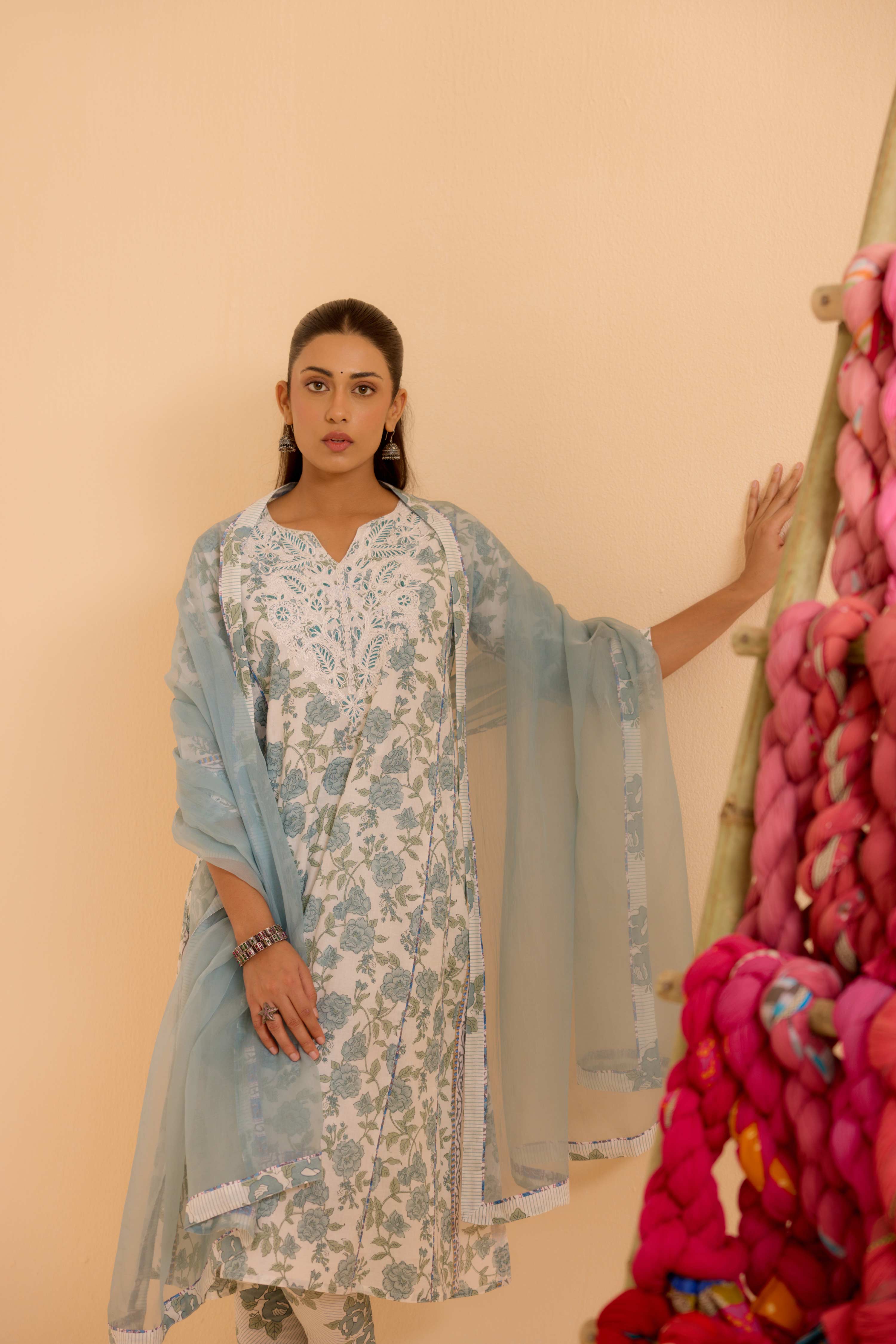Medh Dupatta Dusty Blue