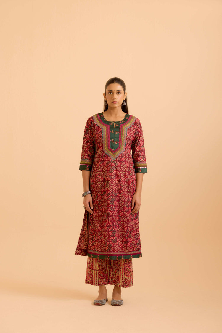 Anu Cotton Printed Kurta Mauve