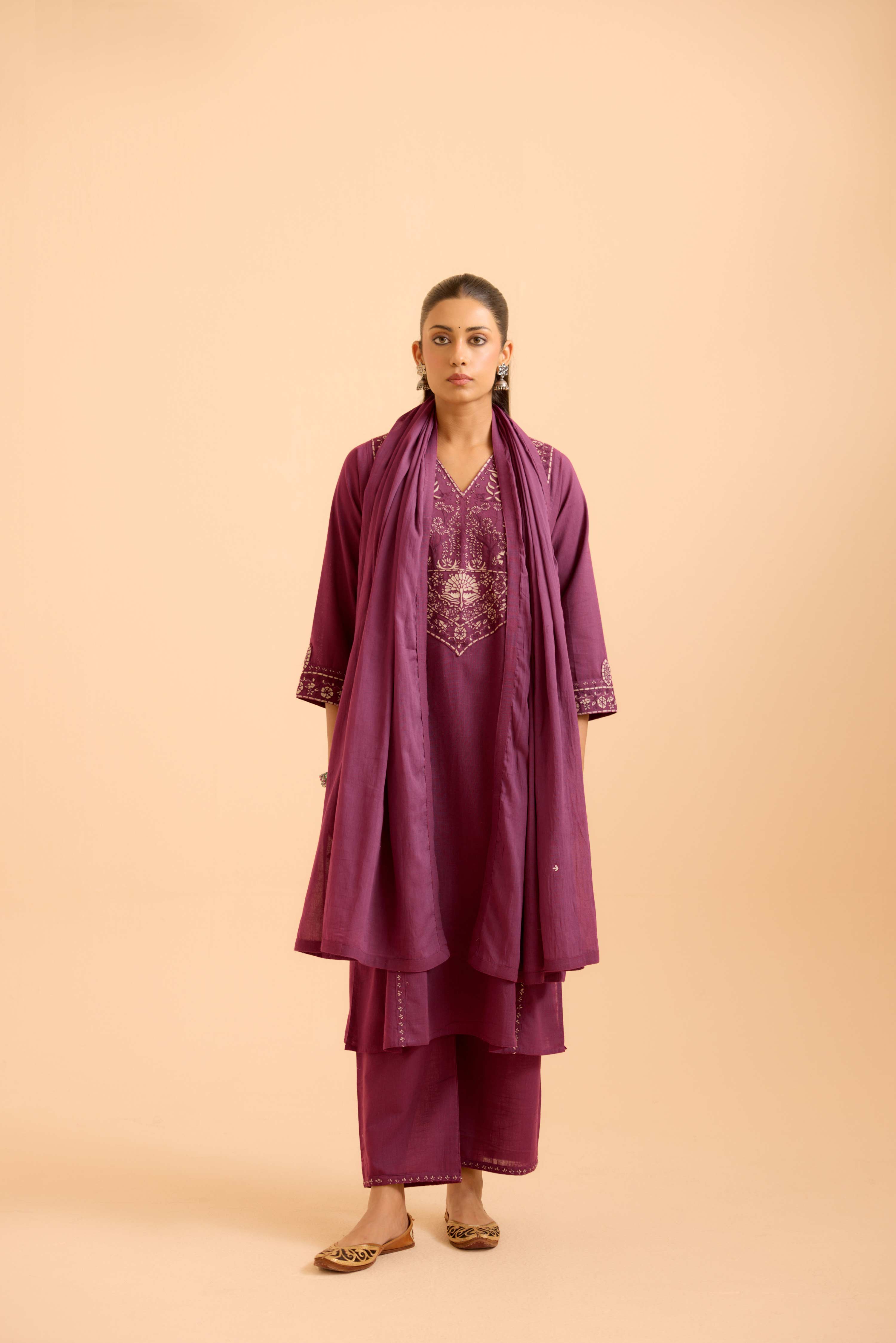 Tulsi Cotton Dupatta Purple