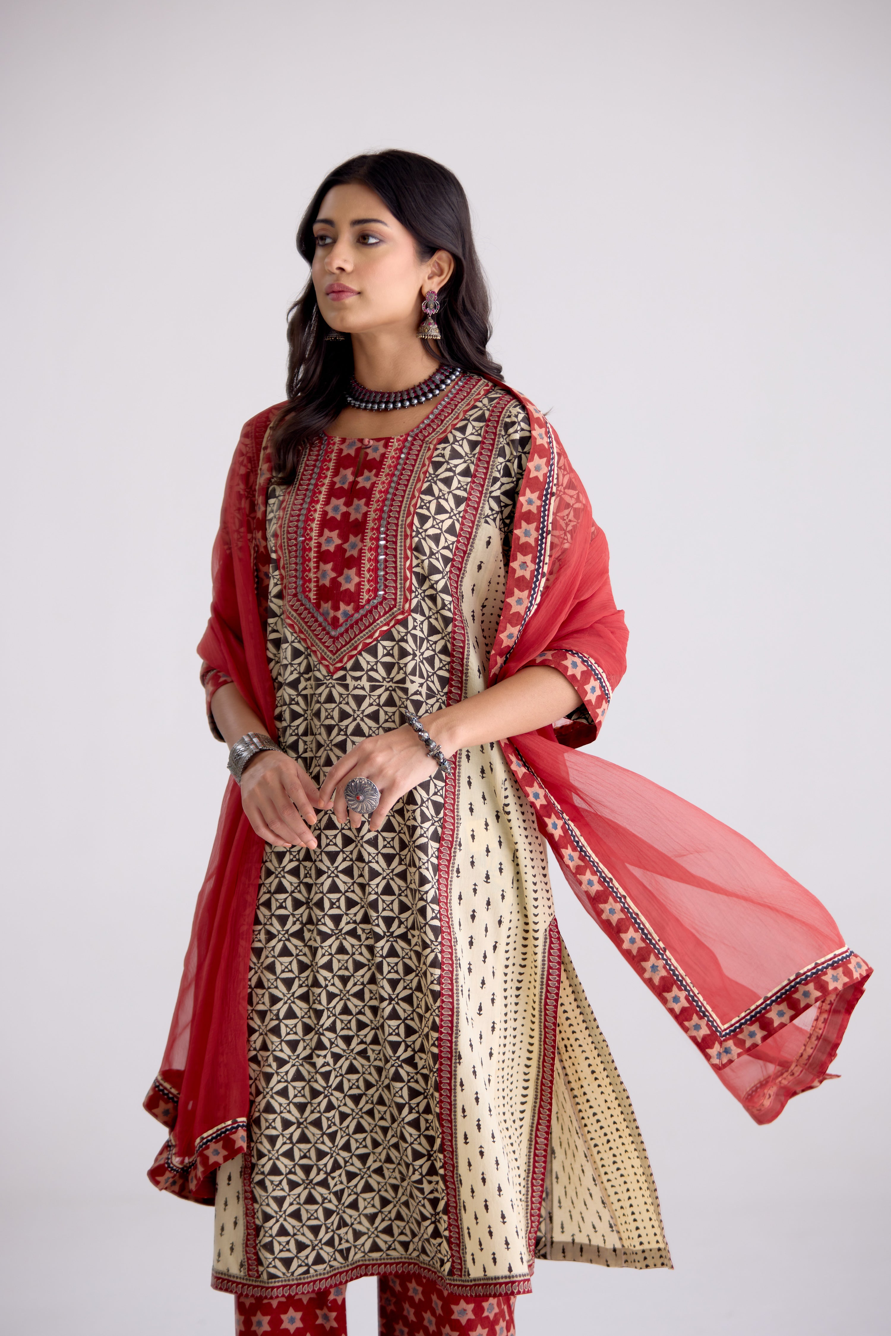 Medh Dupatta Maroon (10104267014443)