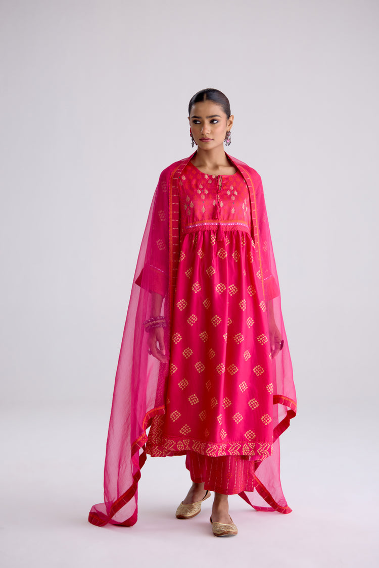 Banjara Modal Silk Printed Kurta Pink (10107003437355)