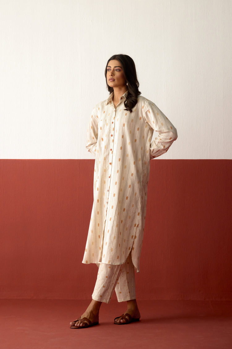 Ava Long Shirt Cream (10083651485995)