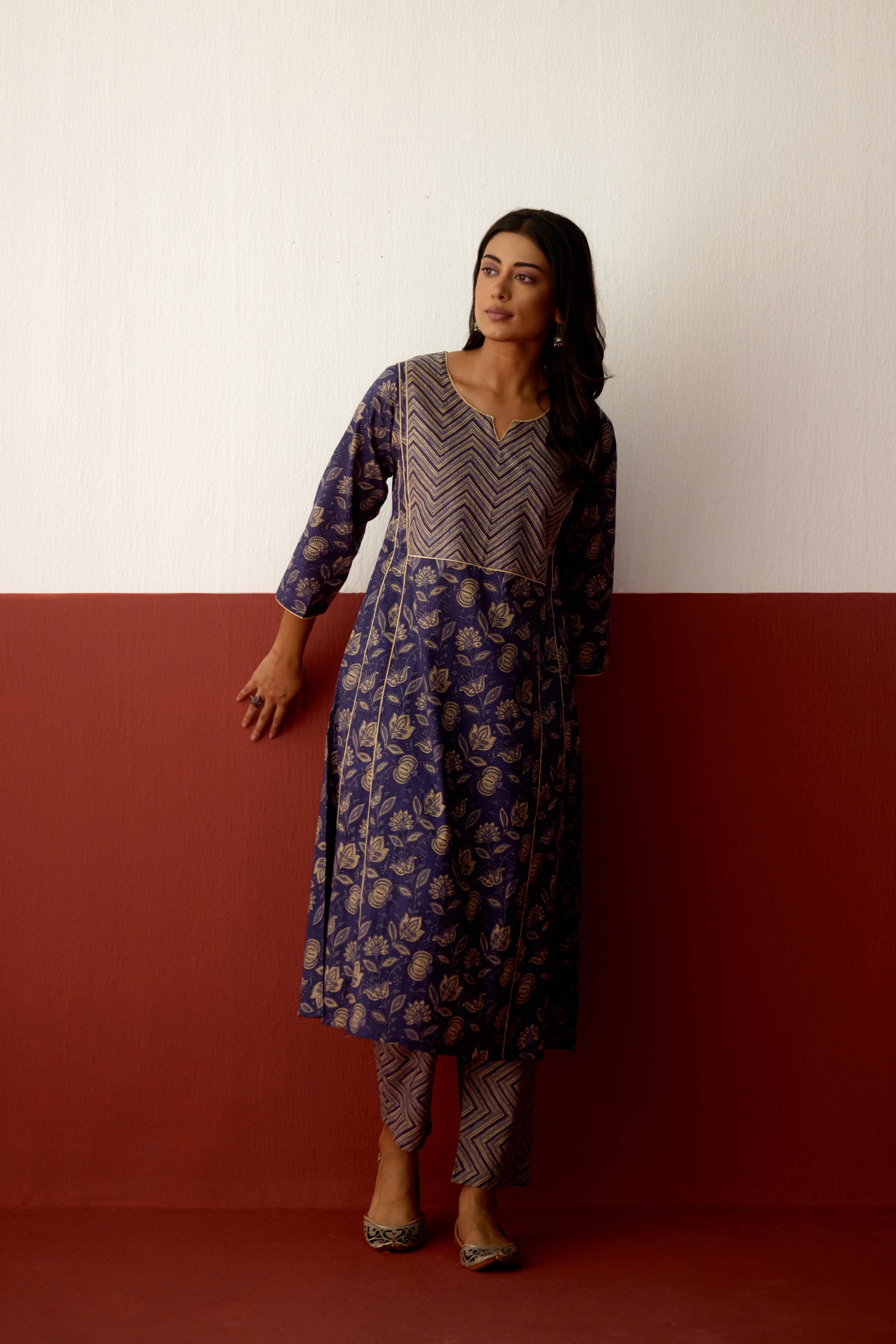 Tulsi Cotton Printed Kurta Blue (10083646636331)