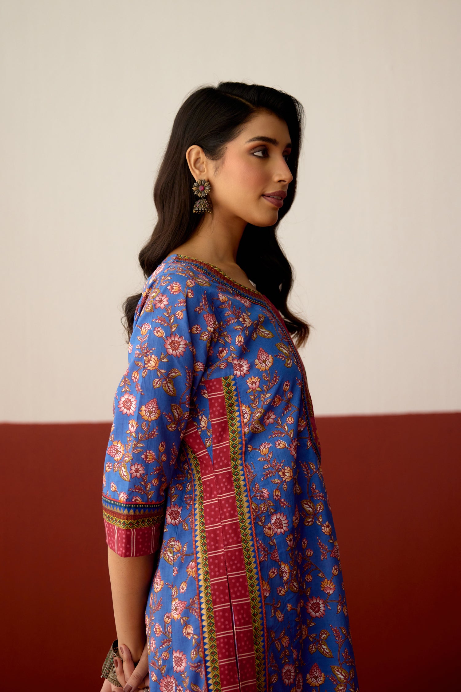 Anu Cotton Printed Kurta Blue (10082871968043)