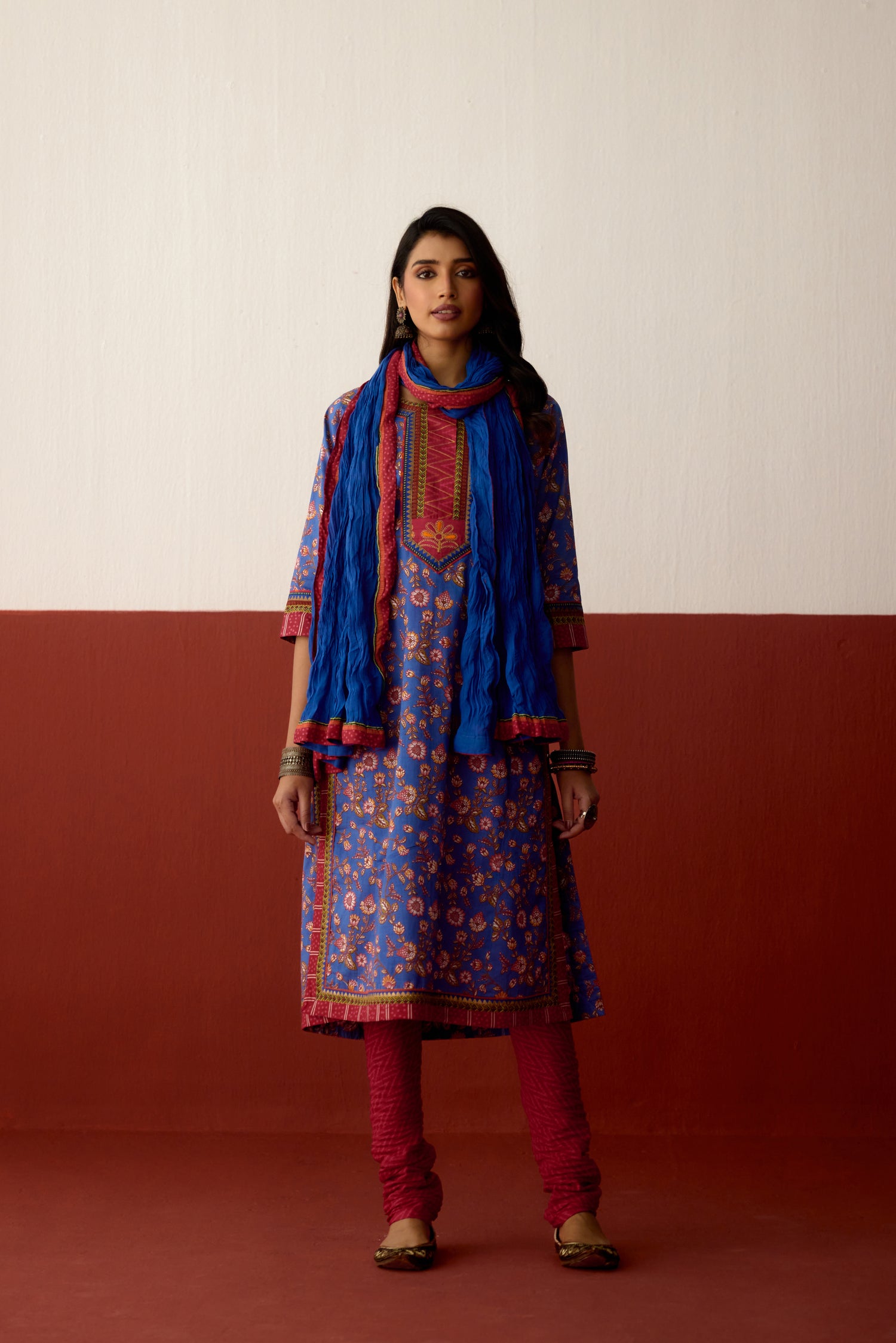 Anu Cotton Printed Kurta Blue (10082871968043)