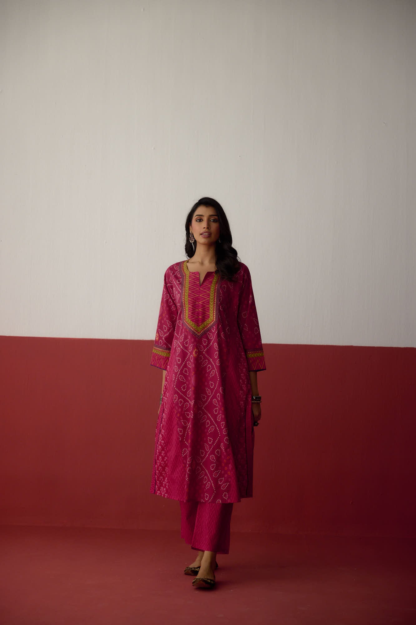 Adya Cotton Printed Kurta Pink (10081156890923)