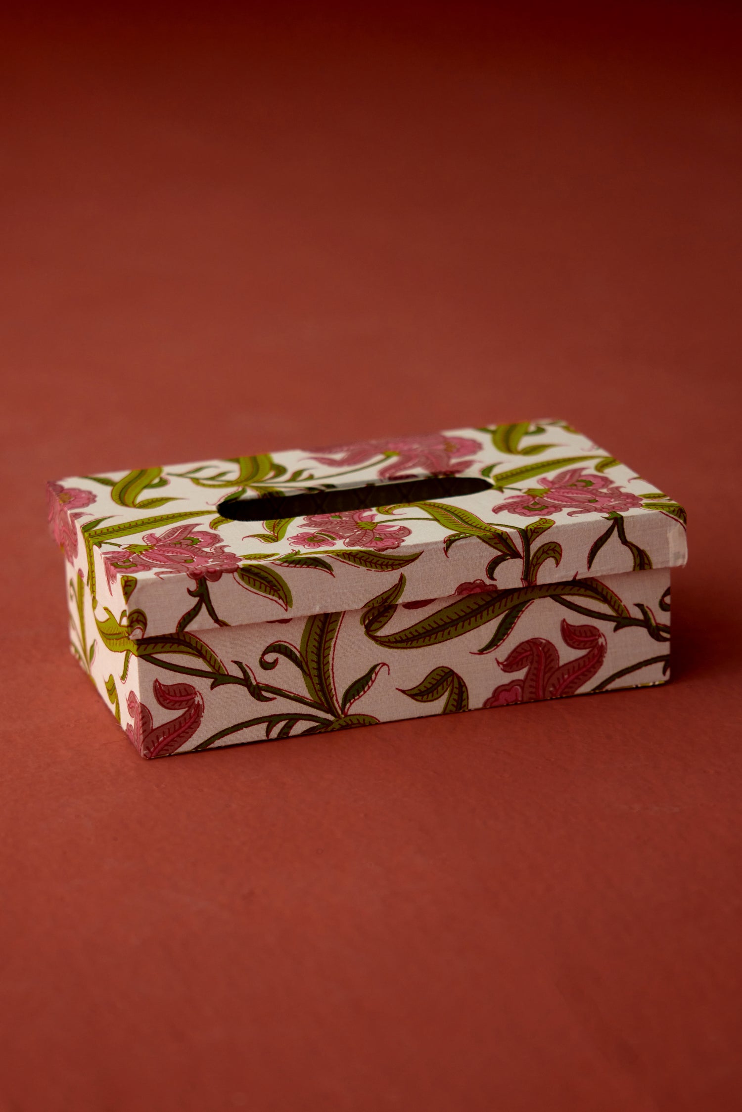 Floral Tissue Box White Pink (10083459662123)