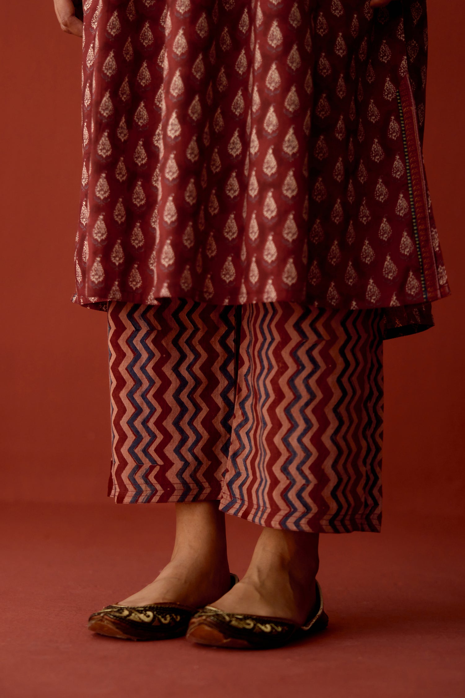 Rozana Pant Maroon Blue (10083214426411)