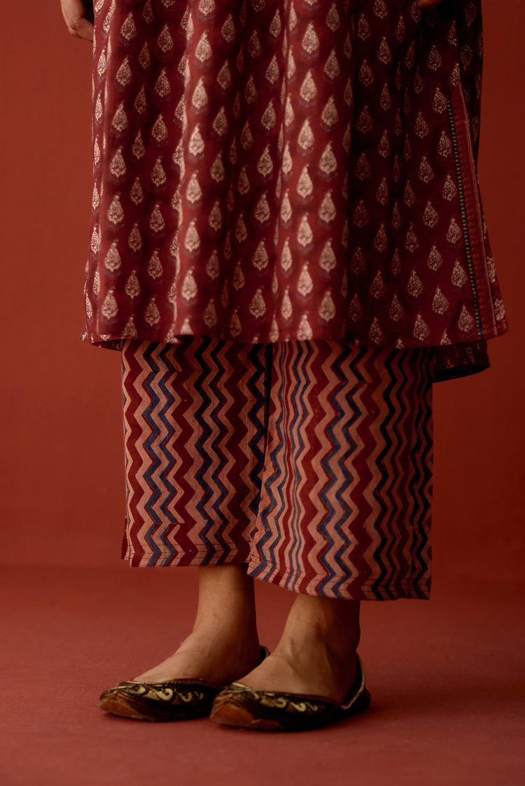 Rozana Pant Maroon Blue (10083214426411)