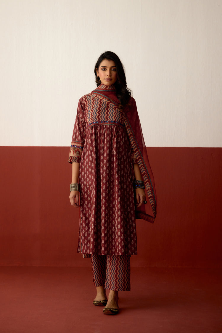 Rozana Pant Maroon Blue (10083214426411)