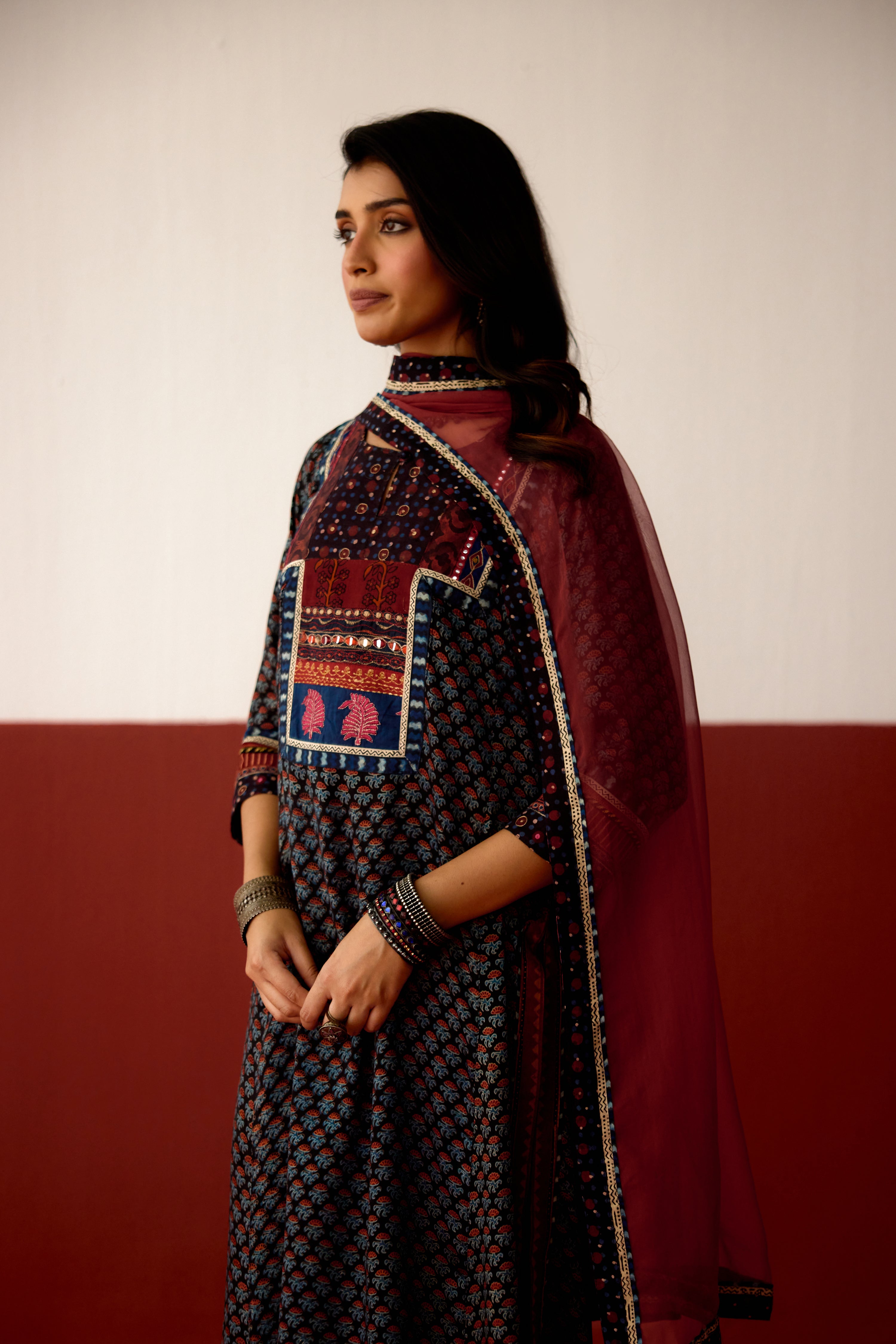 Medh Dupatta Maroon (10075733131563)