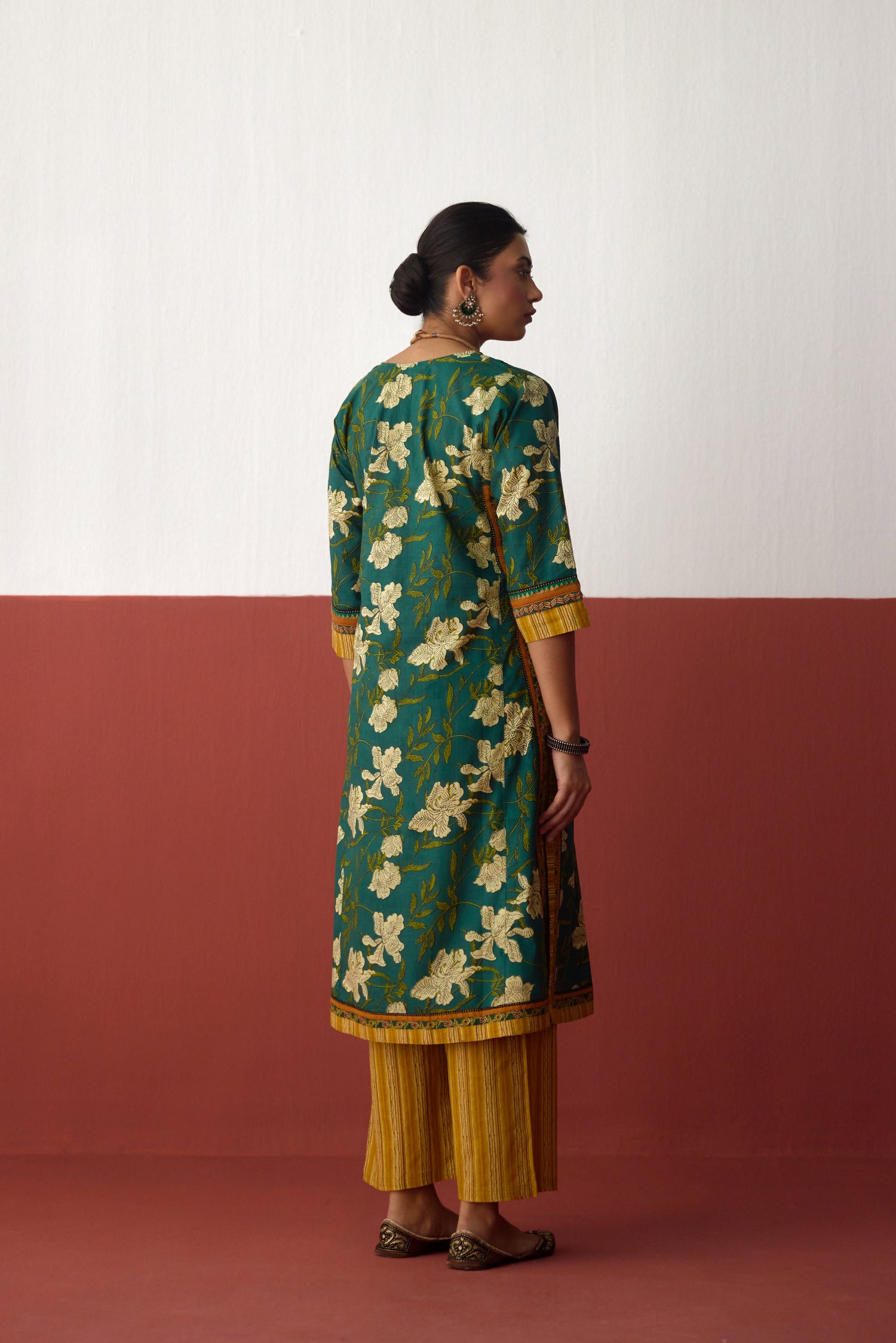 Anu Cotton Printed Kurta Green (10082827141419)