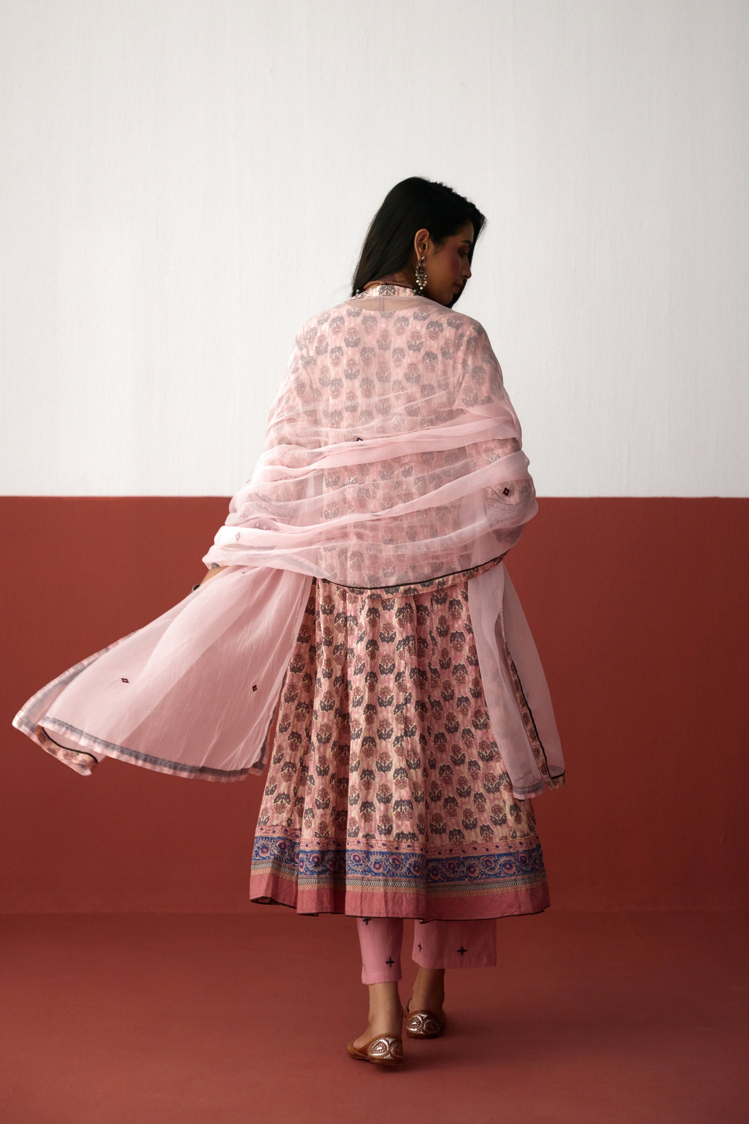 Navya Cotton Embroidered Printed Kurta Peach (10083286188331)