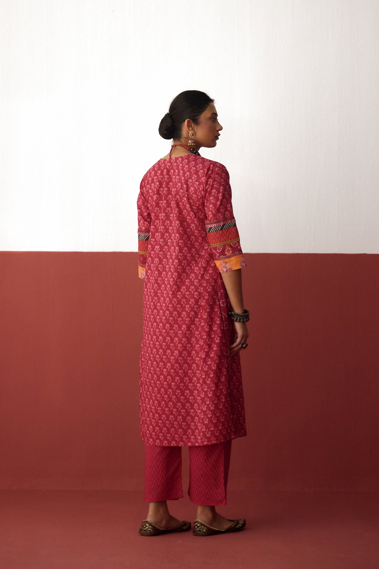 Rozana Cotton Printed Kurta Pink (10082820030763)