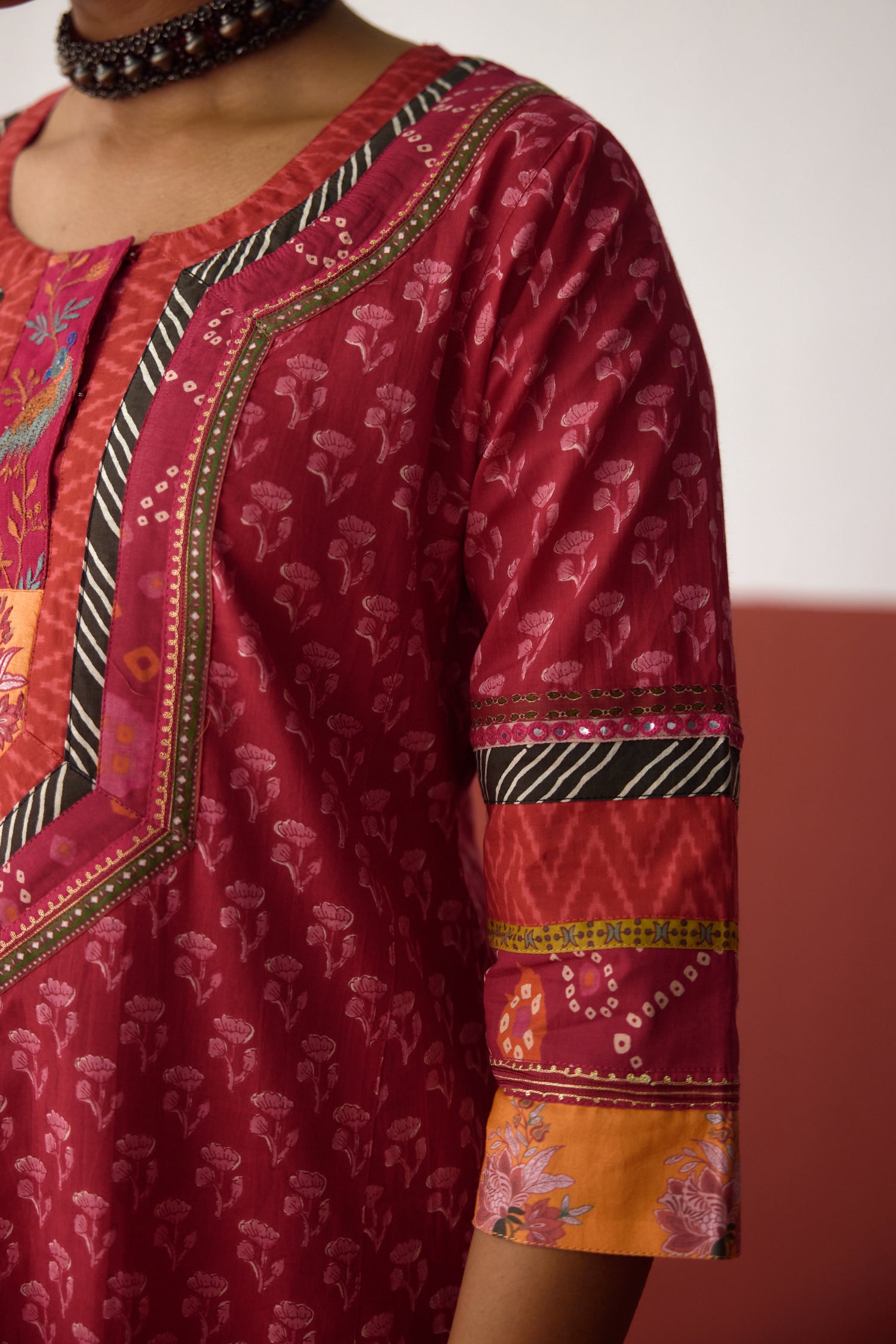 Rozana Cotton Printed Kurta Pink (10082820030763)