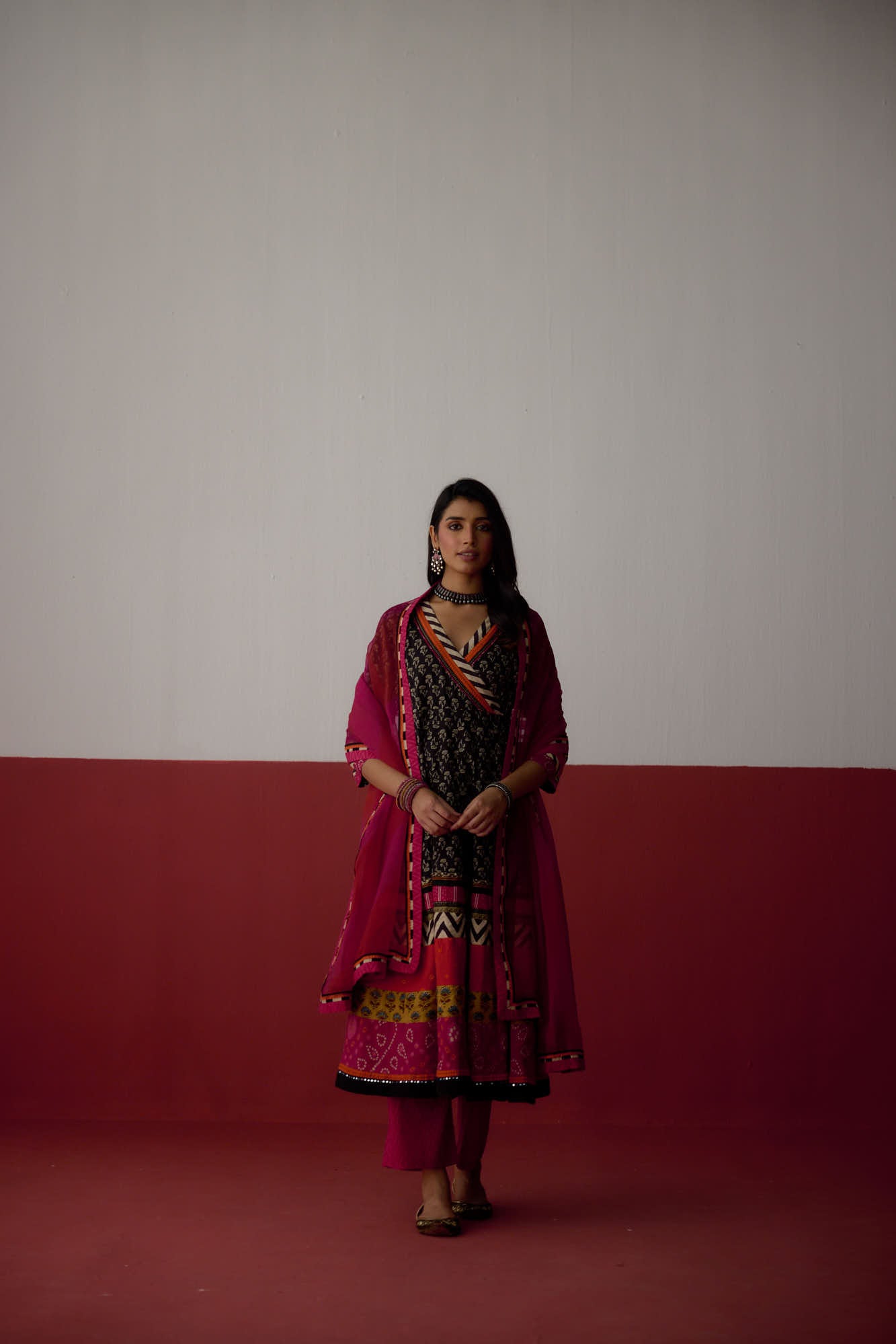 Medh Dupatta Rani Pink Orange (10083414475051)