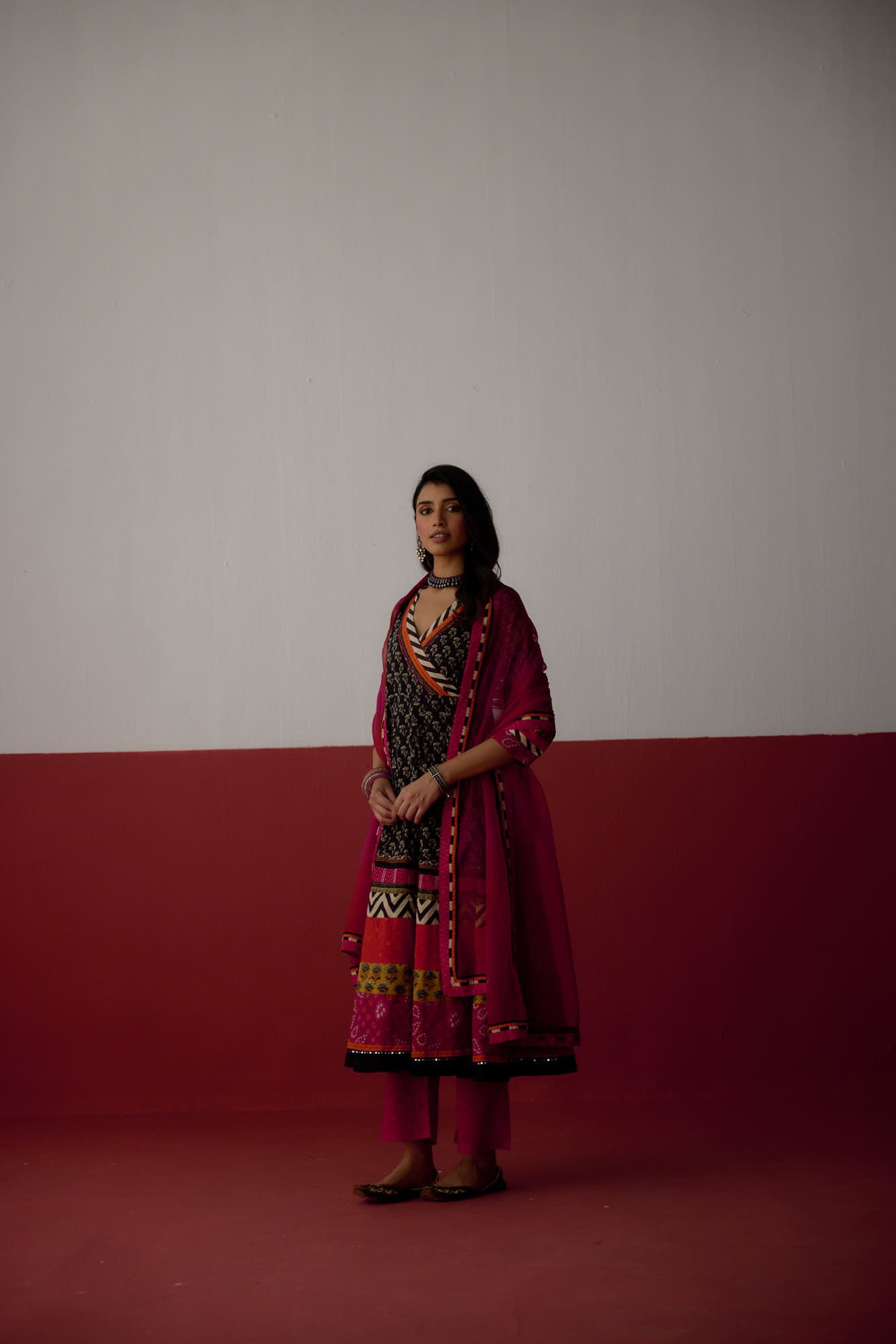 Medh Dupatta Rani Pink Orange (10083414475051)