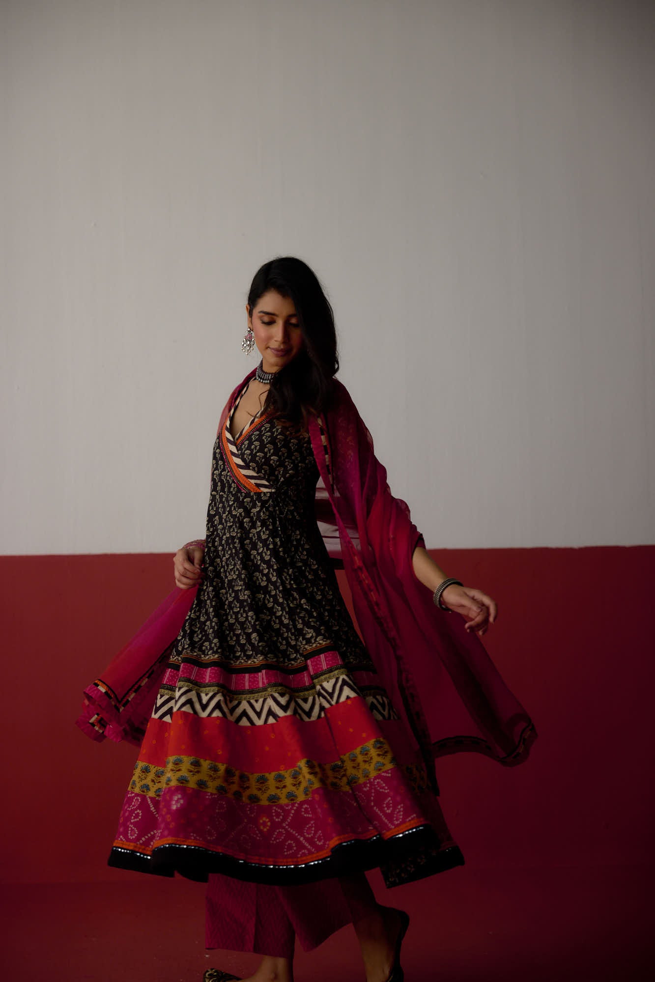 Medh Dupatta Rani Pink Orange (10083414475051)