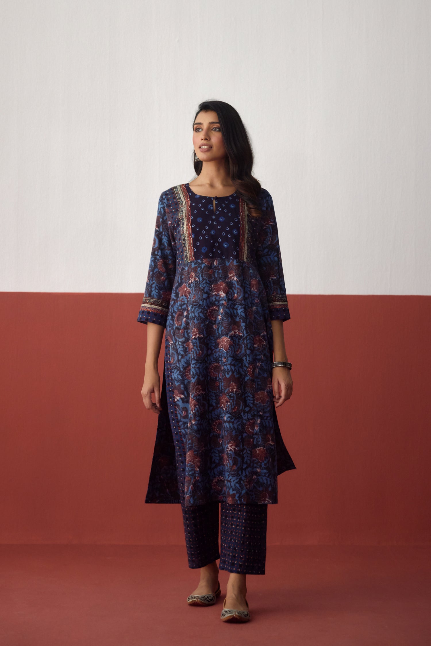 Elina Twill Cotton Printed Kurta Blue (10075749482795)