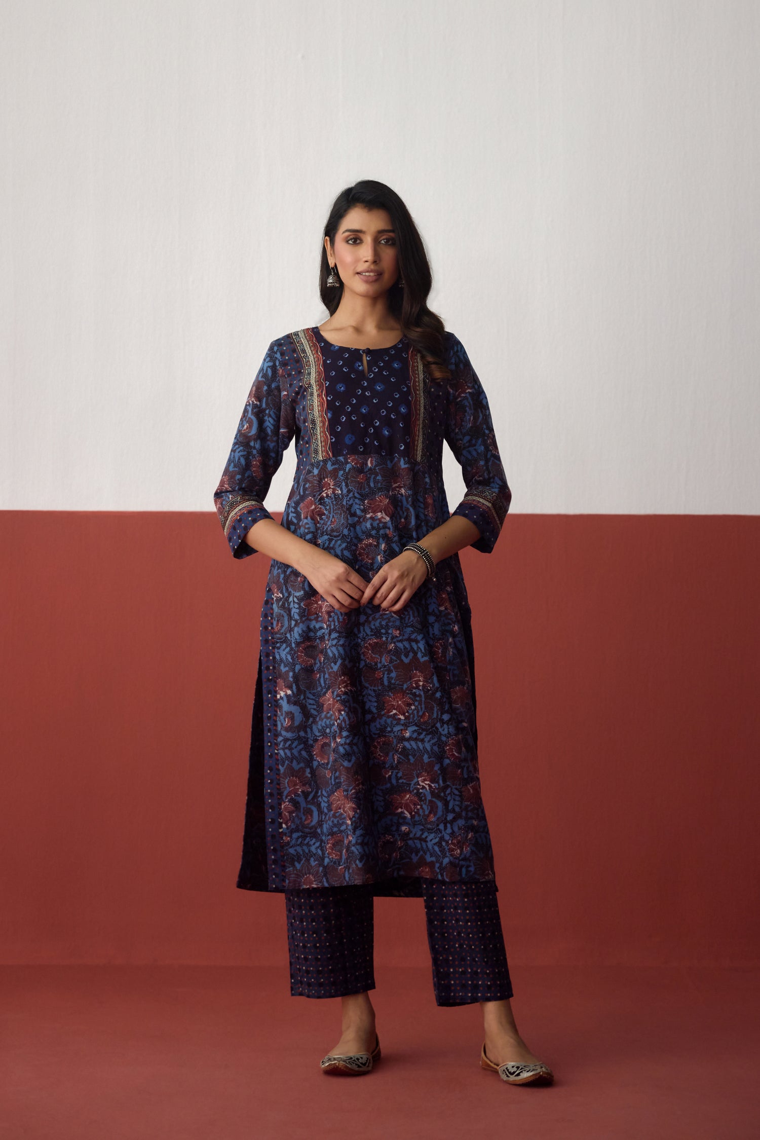 Elina Twill Cotton Printed Kurta Blue (10075749482795)