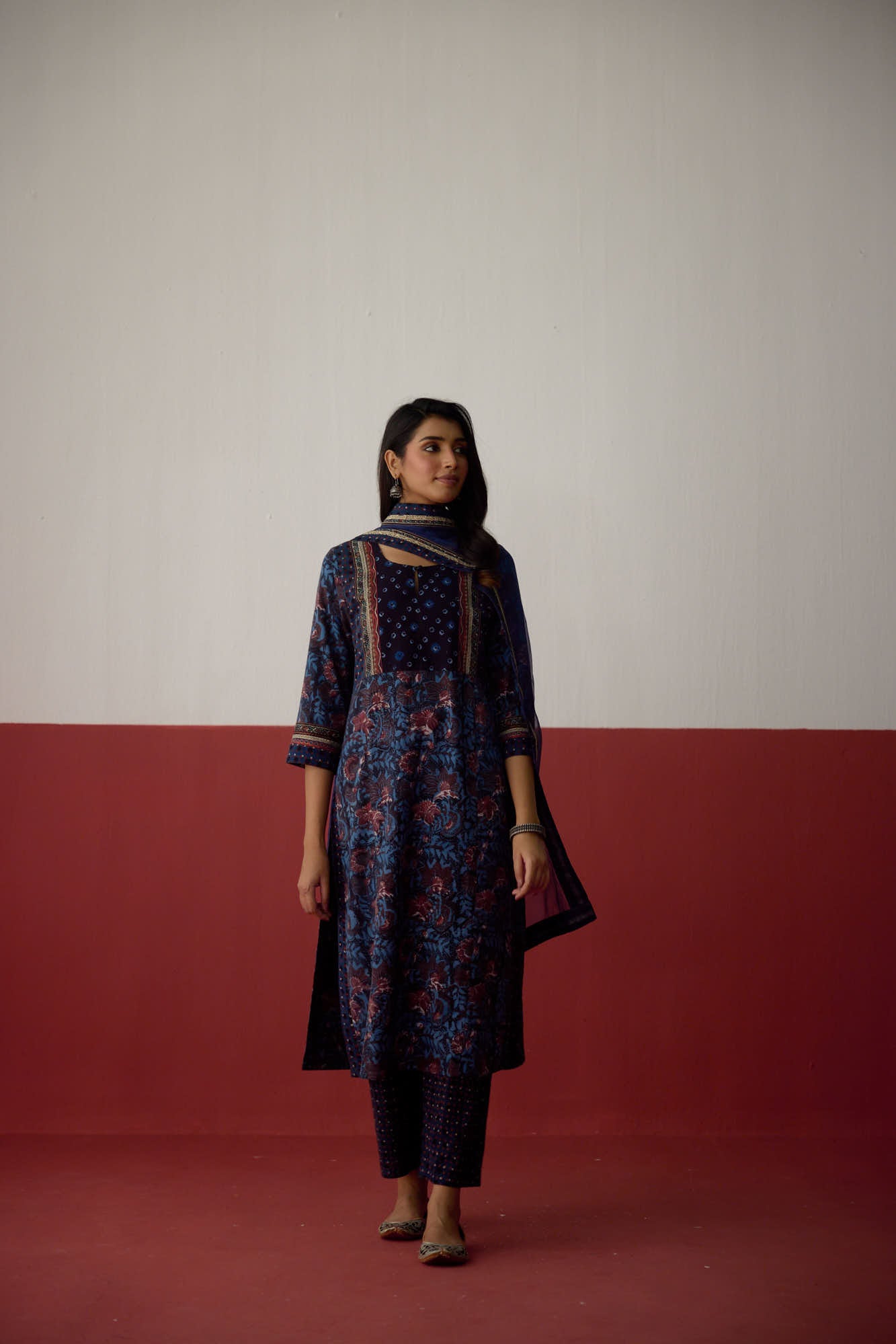 Rozana Pant Blue Maroon (10075754365227)