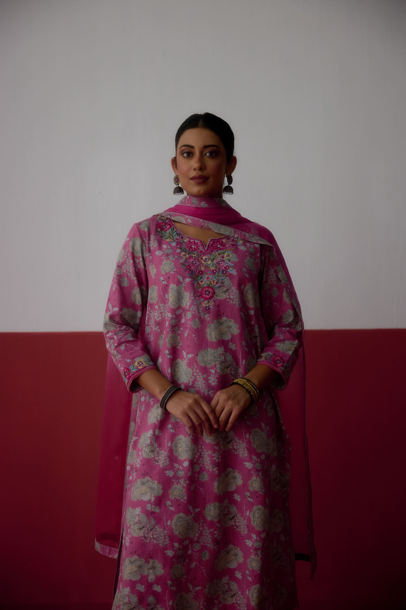 Elena Dupatta Light Dark Pink (10083439477035)