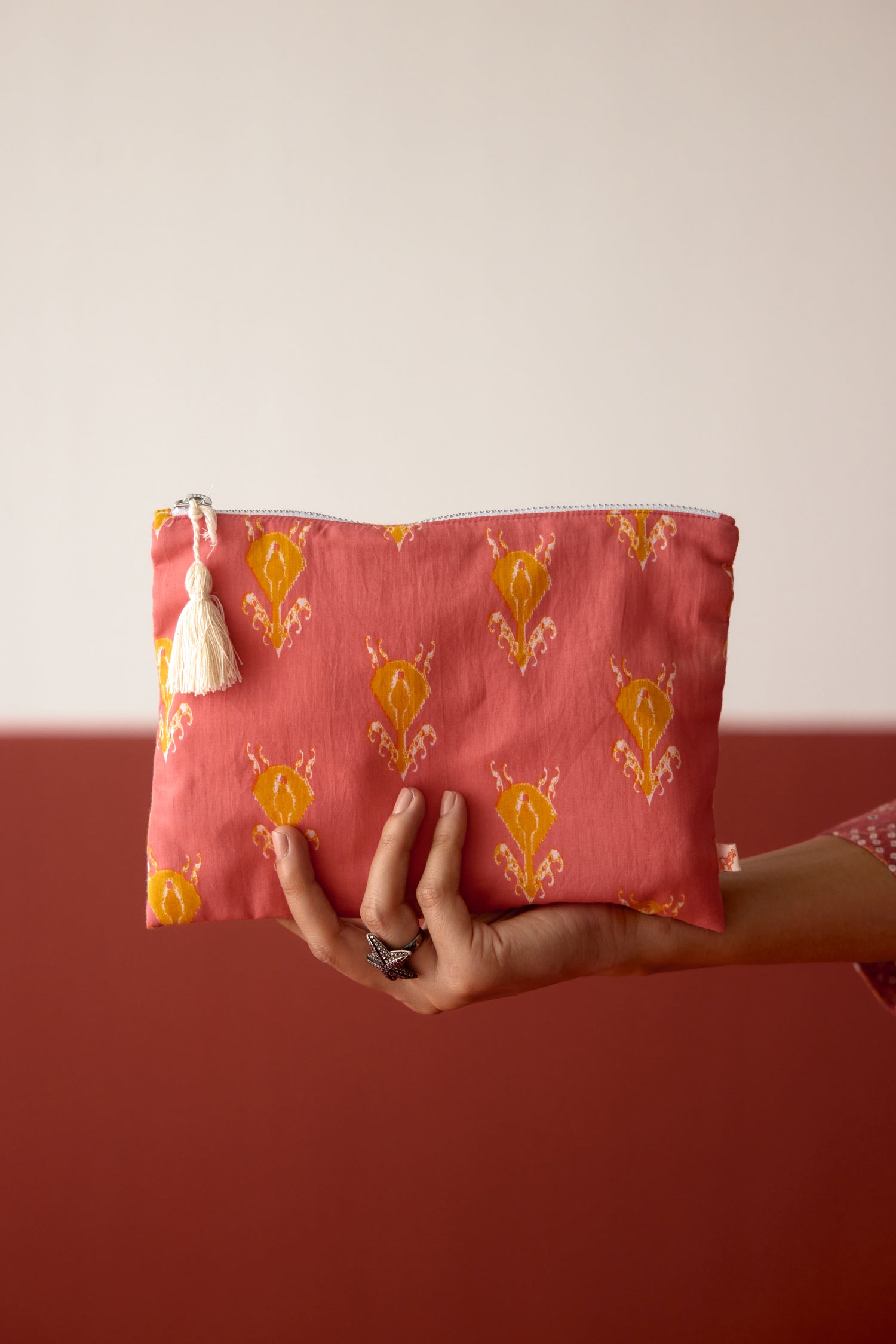 Utility Printed Pouch Peach Yellow (10083445932331)