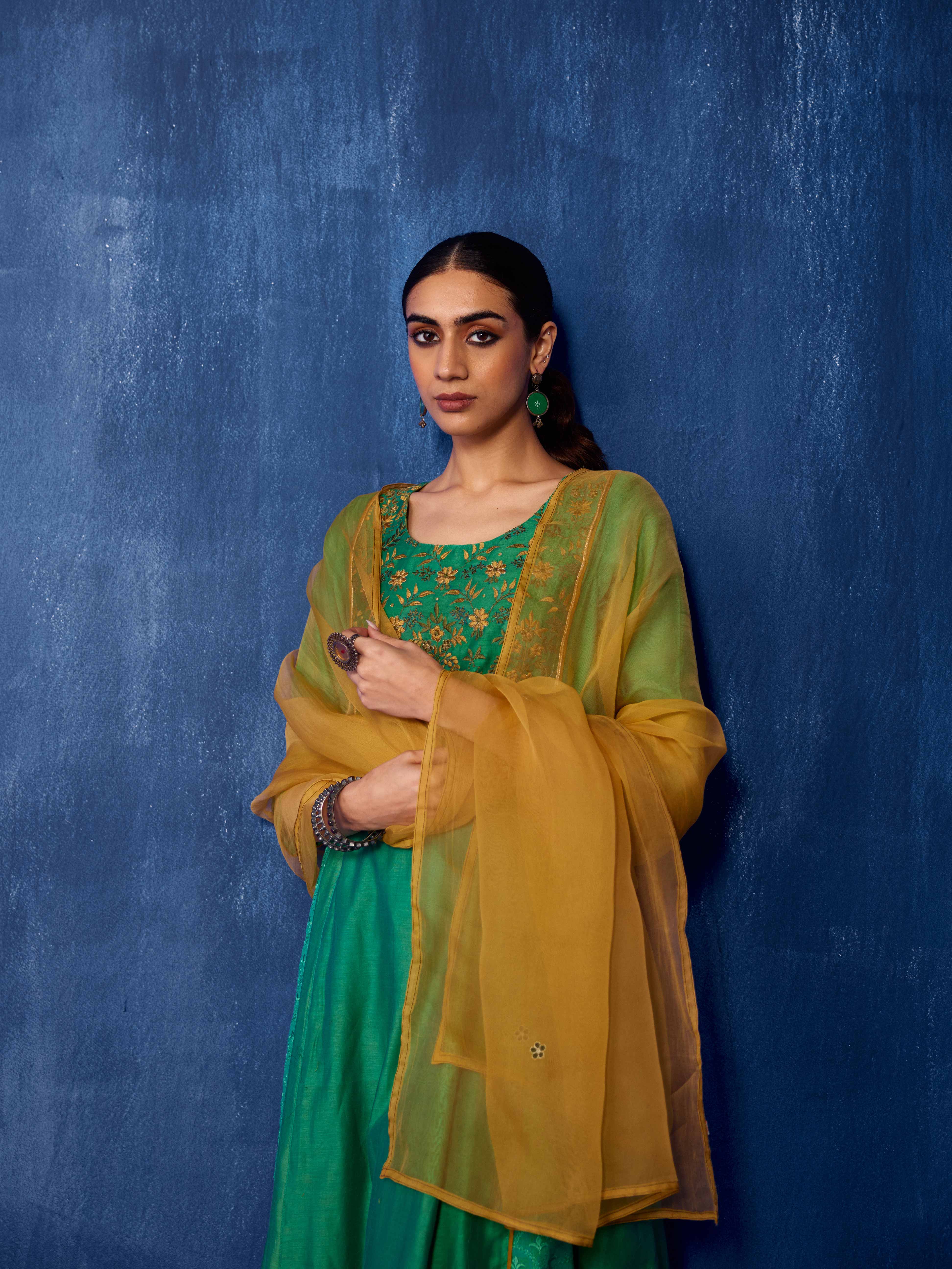 Tropical Dupatta Light Mustard (8912788029739)