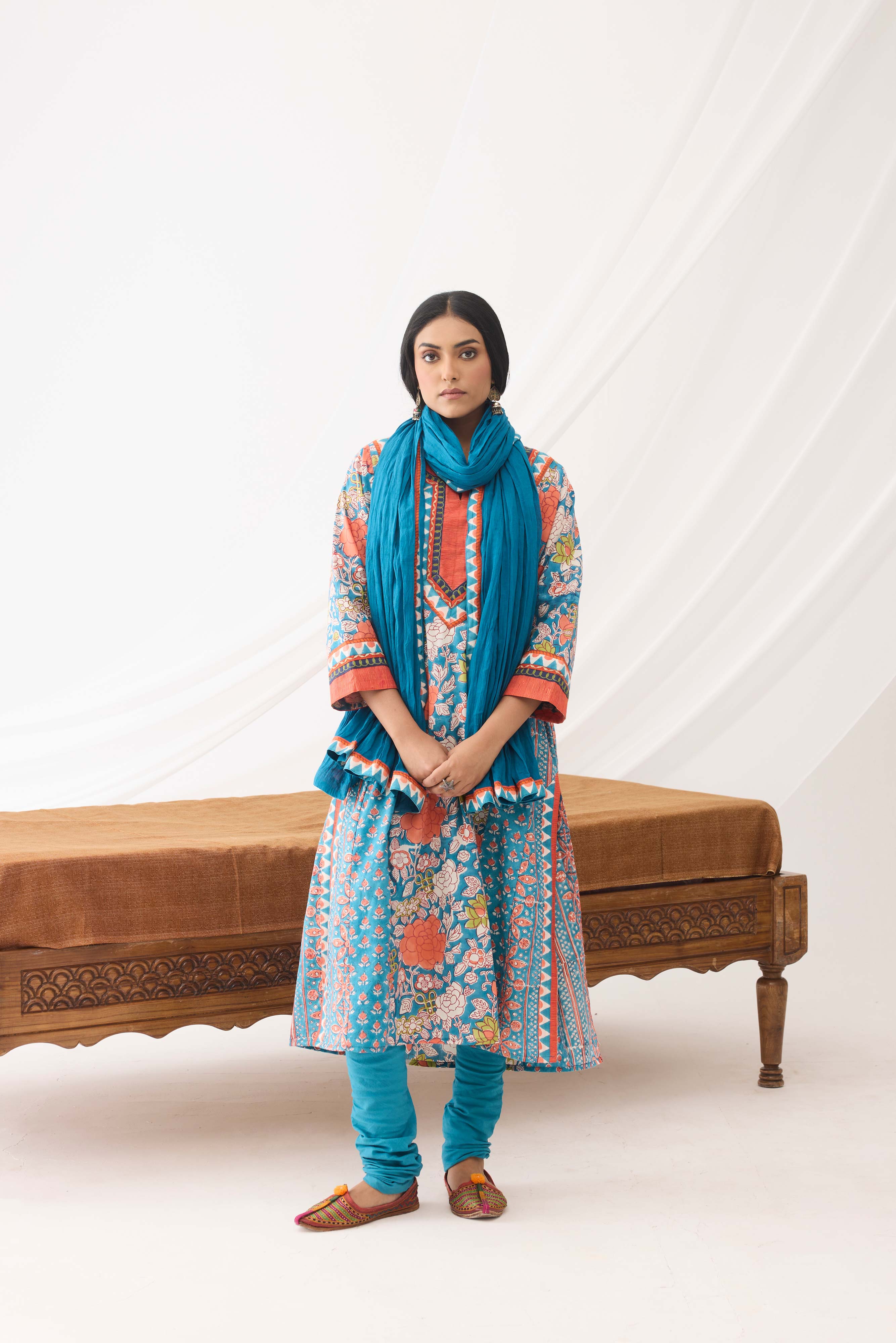 Rozana Dupatta Dark Skyblue (9966590099755)