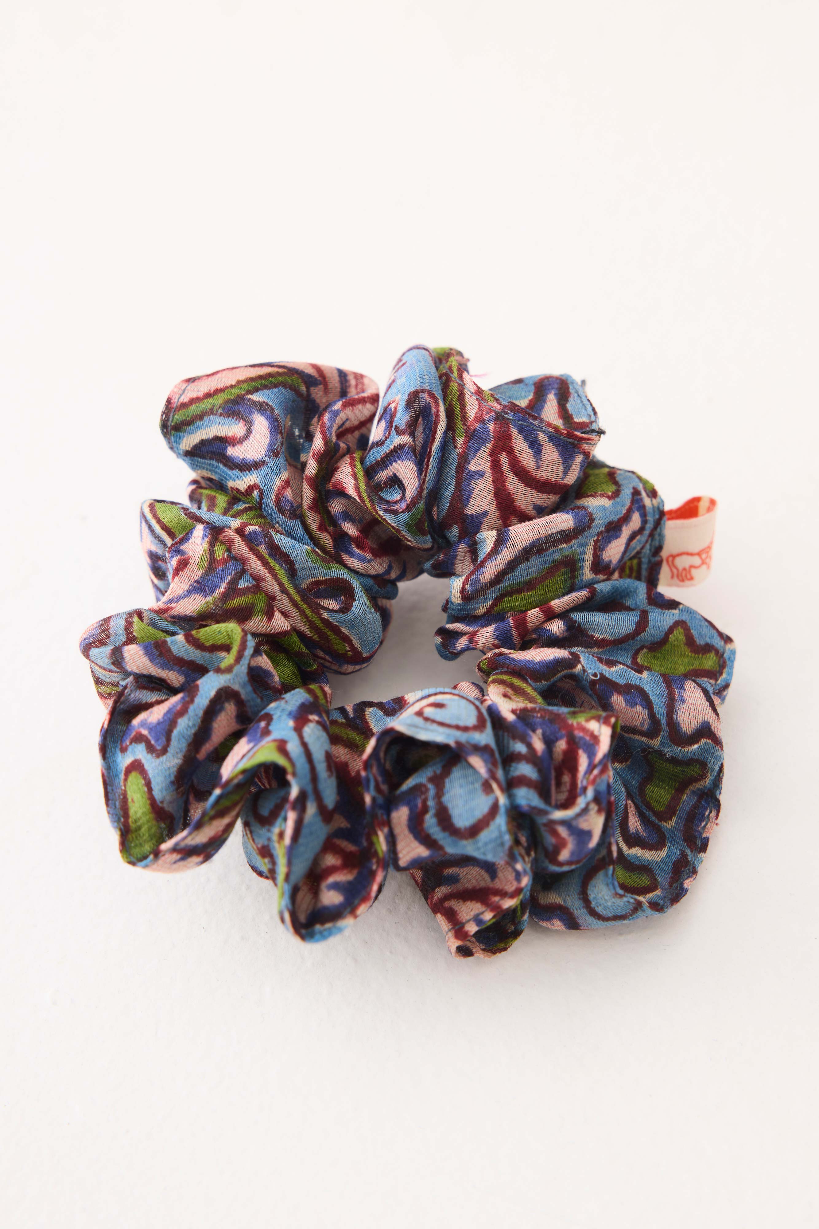 Scrunchy Printed Blue (9967439282475)