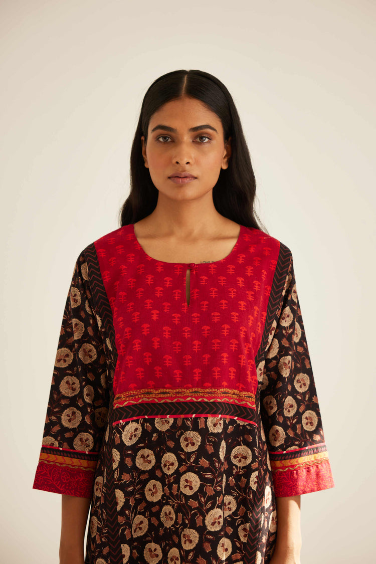 Afreen Caftan Black Beige (8569230852395)