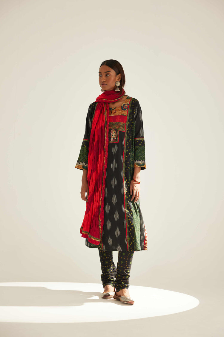 Rozana Cotton Crinkled Dupatta Red Orange (8569632784683)
