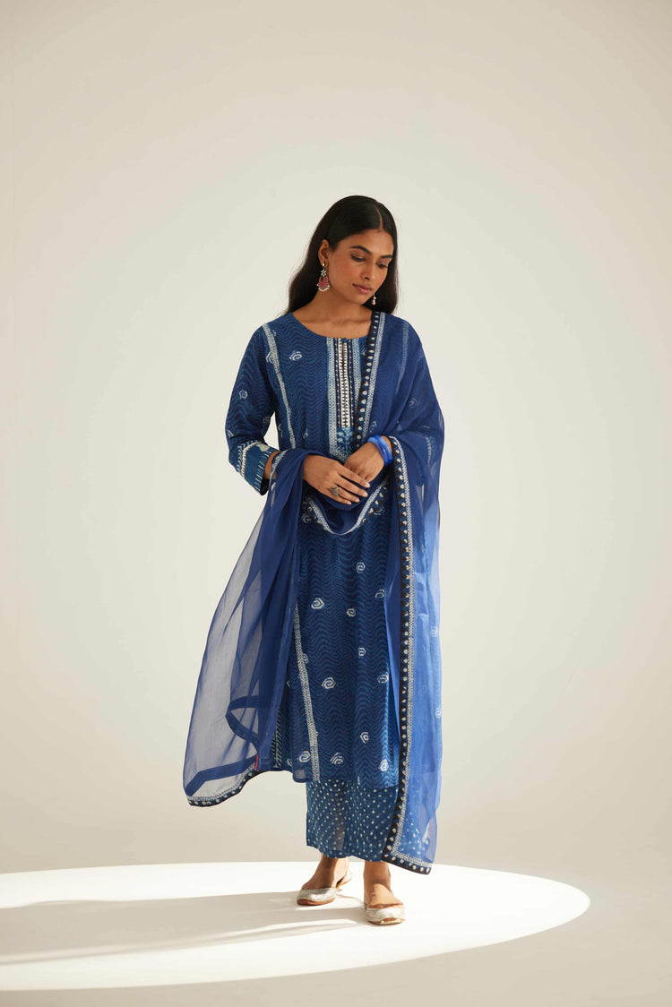 Rozana Kurta Indigo Off White (8569409569067)