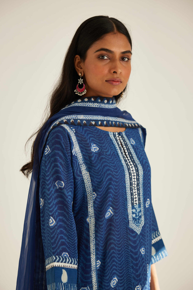 Rozana Kurta Indigo Off White (8569409569067)