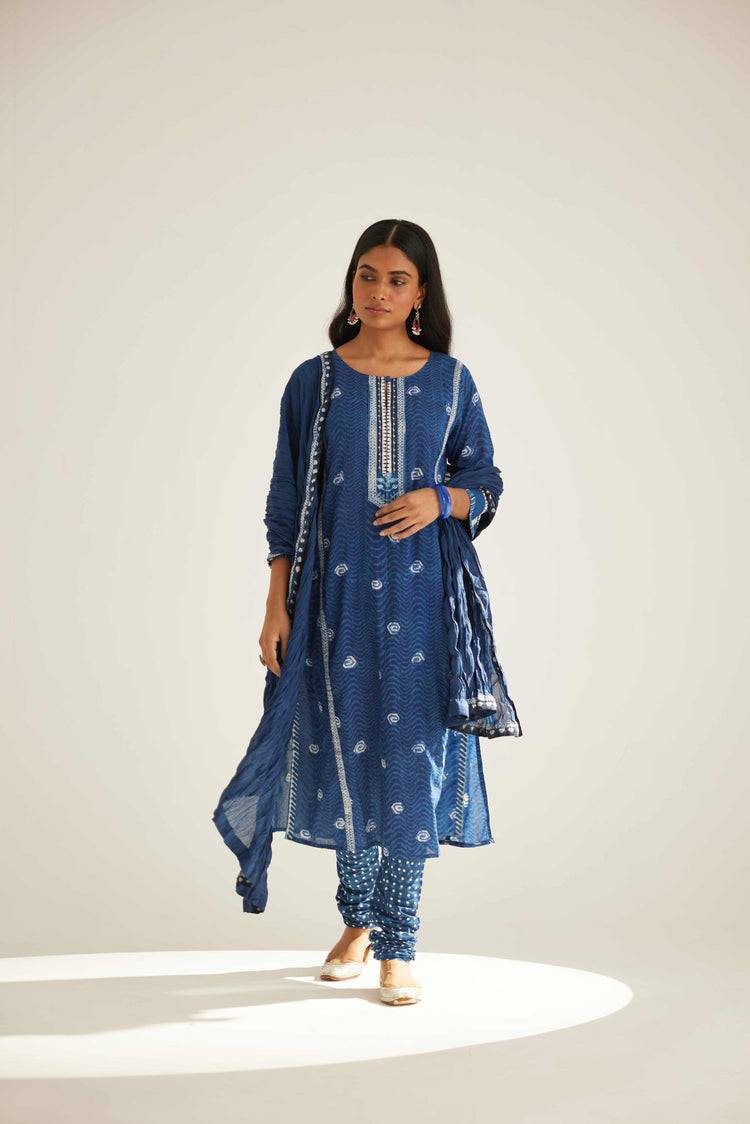 Rozana Kurta Indigo Off White (8569409569067)