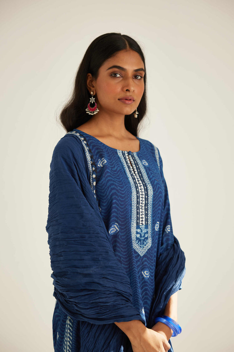 Rozana Kurta Indigo Off White (8569409569067)