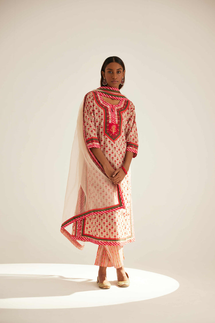 Anu Kurta Beige Red (8569269092651)