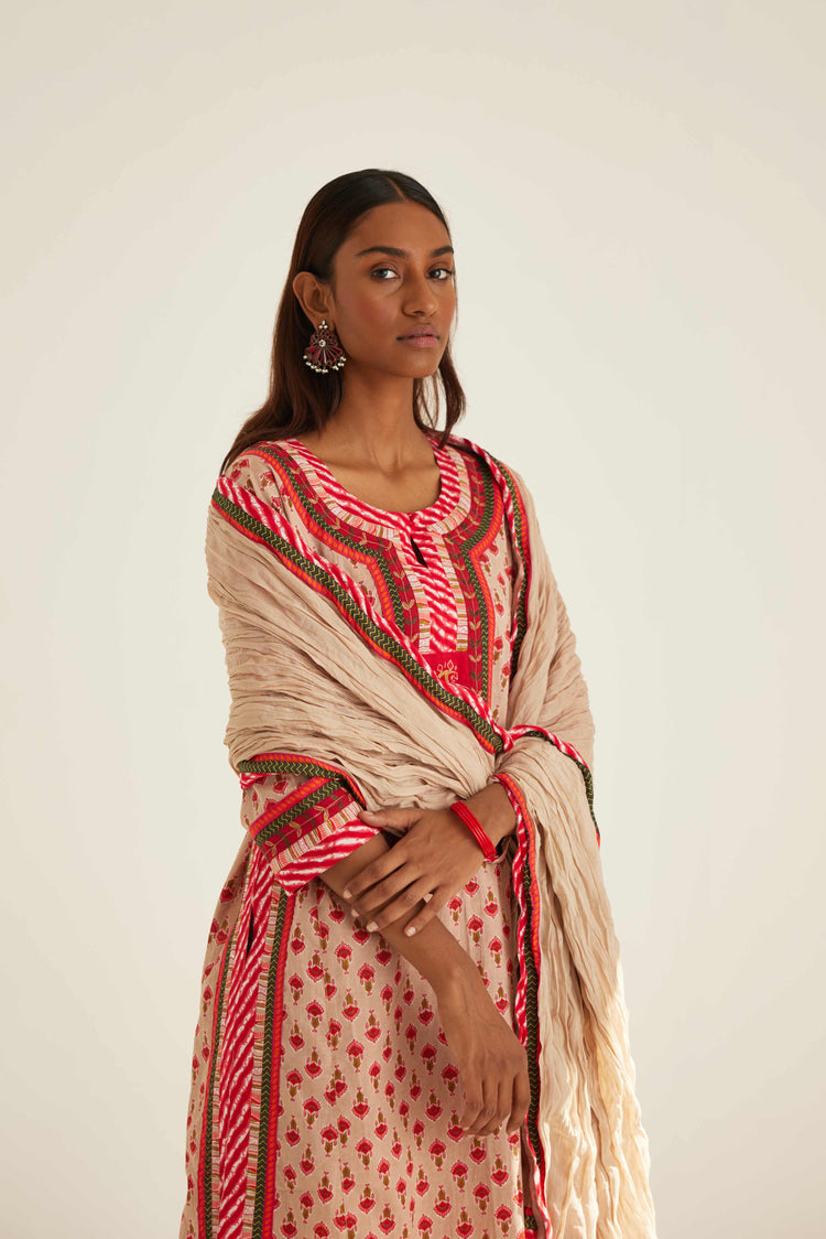 Anu Kurta Beige Red (8569269092651)