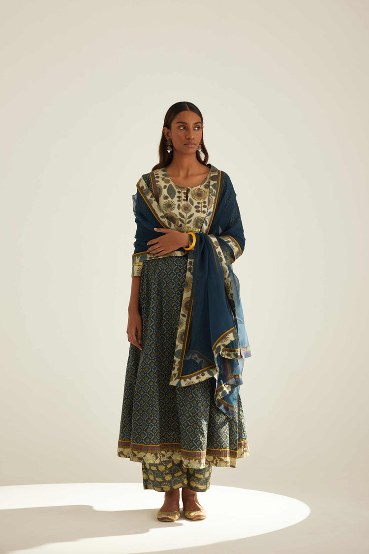 Rozana Chiffon Dupatta Blue (8569695633707)